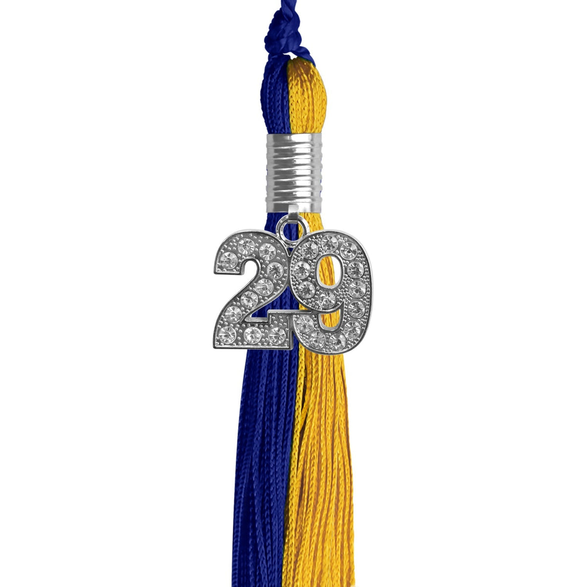 Royal Blue/Bright Gold Graduation Tassel with Silver Bling Charm - Endea Graduation