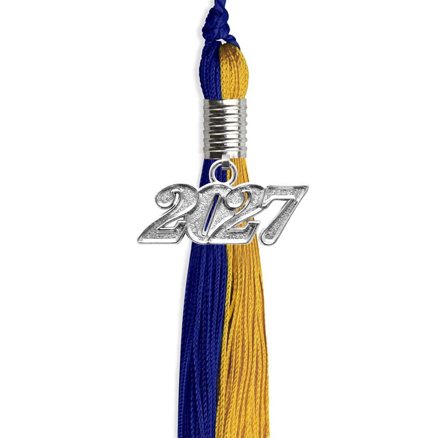 Royal Blue/Bright Gold Graduation Tassel with Silver Date Drop - Endea Graduation