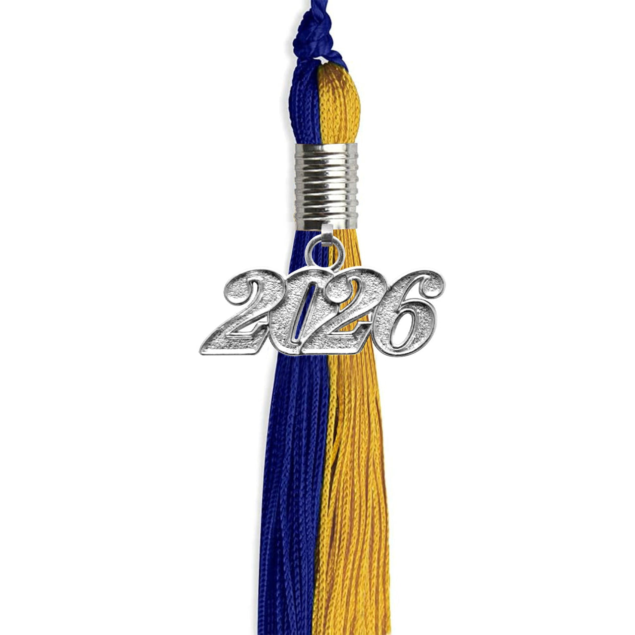 Royal Blue/Bright Gold Graduation Tassel with Silver Date Drop - Endea Graduation