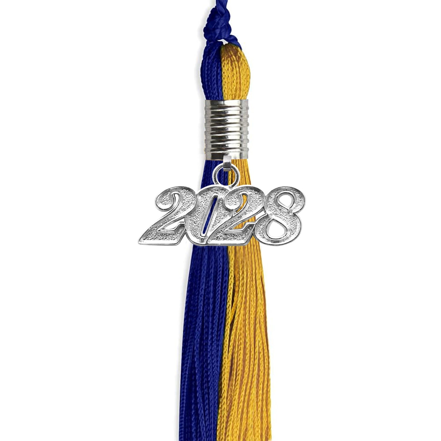 Royal Blue/Bright Gold Graduation Tassel with Silver Date Drop - Endea Graduation