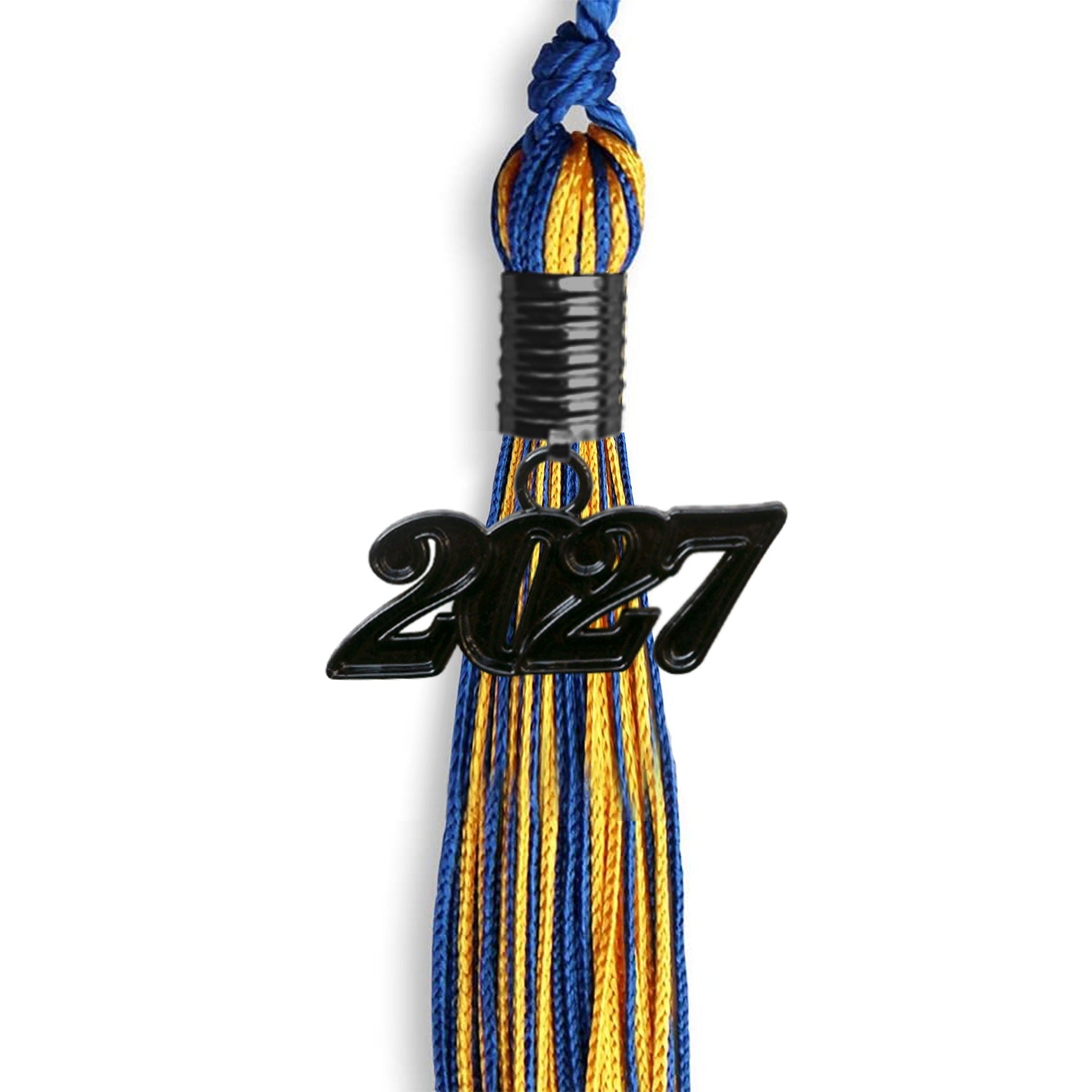 Royal Blue/Gold Mixed Color Graduation Tassel with Black Date Drop - Endea Graduation