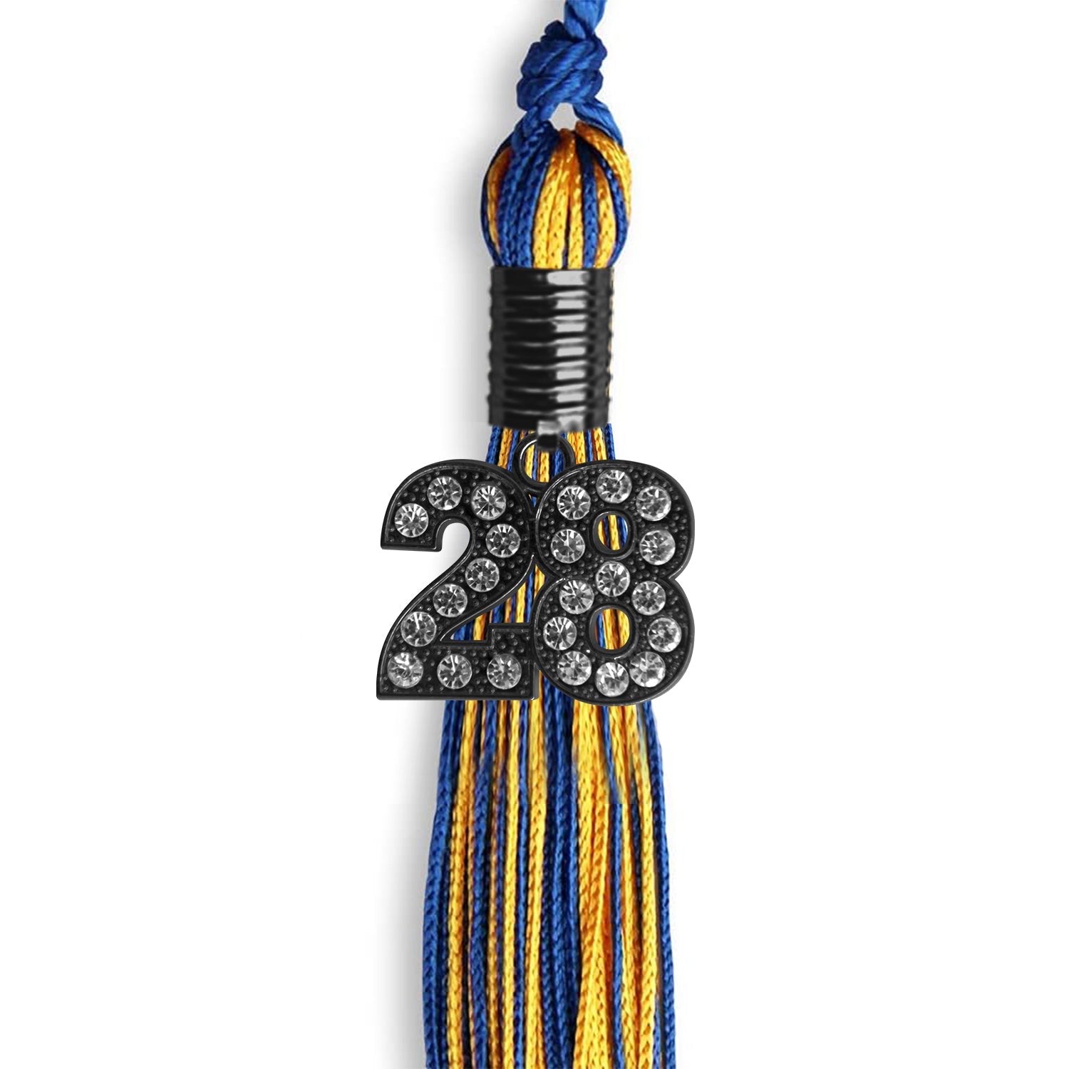 Royal Blue/Gold Mixed Color Graduation Tassel with Black Date Drop - Endea Graduation