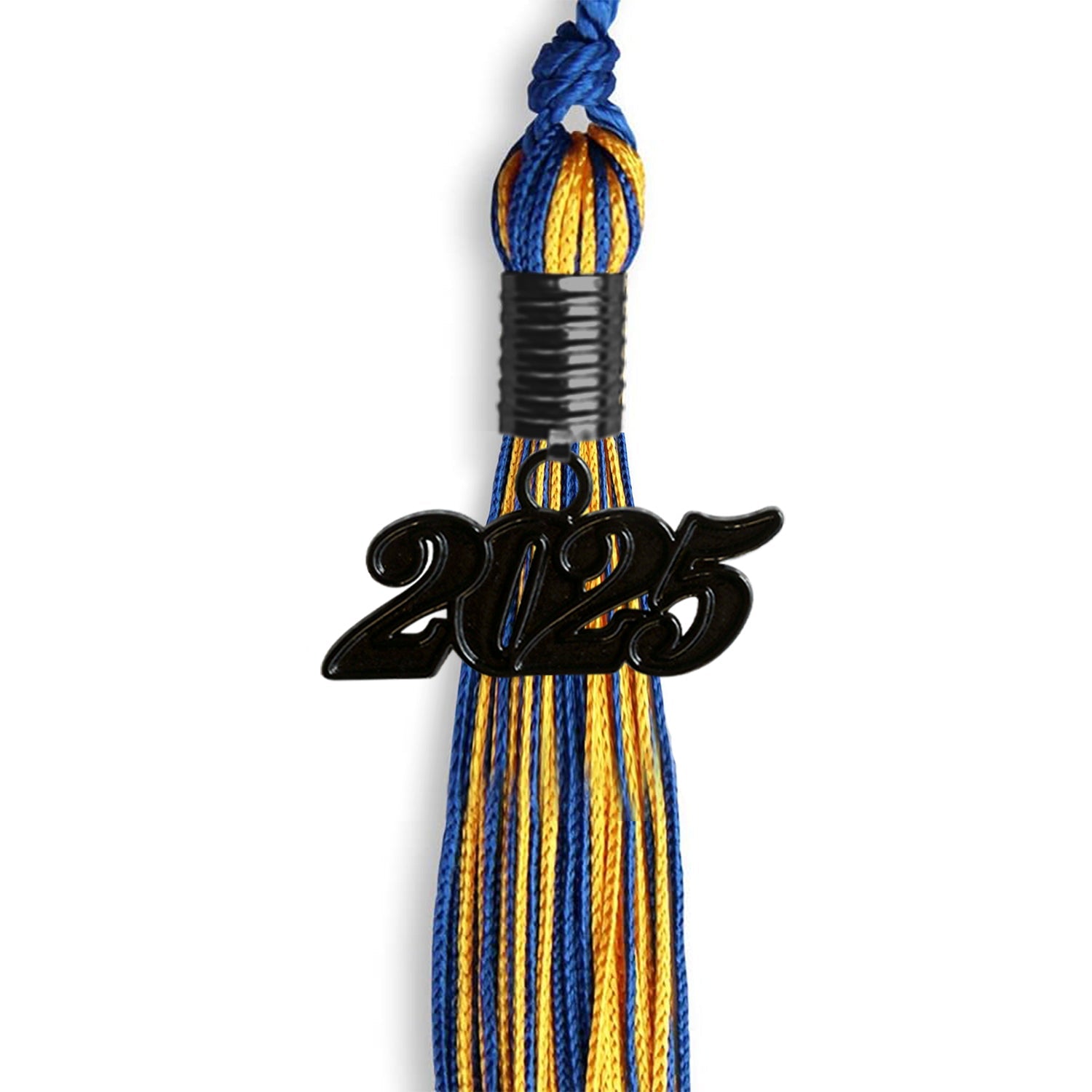 Royal Blue/Gold Mixed Color Graduation Tassel with Black Date Drop - Endea Graduation