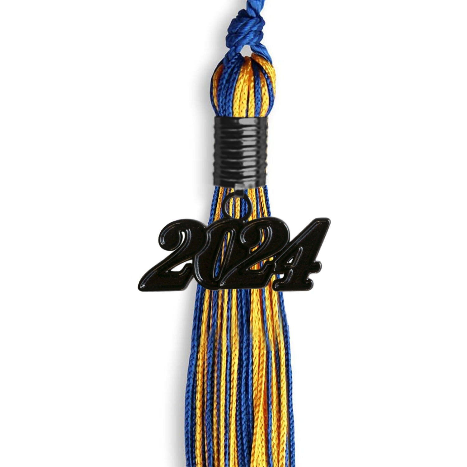 Royal Blue/Gold Mixed Color Graduation Tassel with Black Date Drop - Endea Graduation