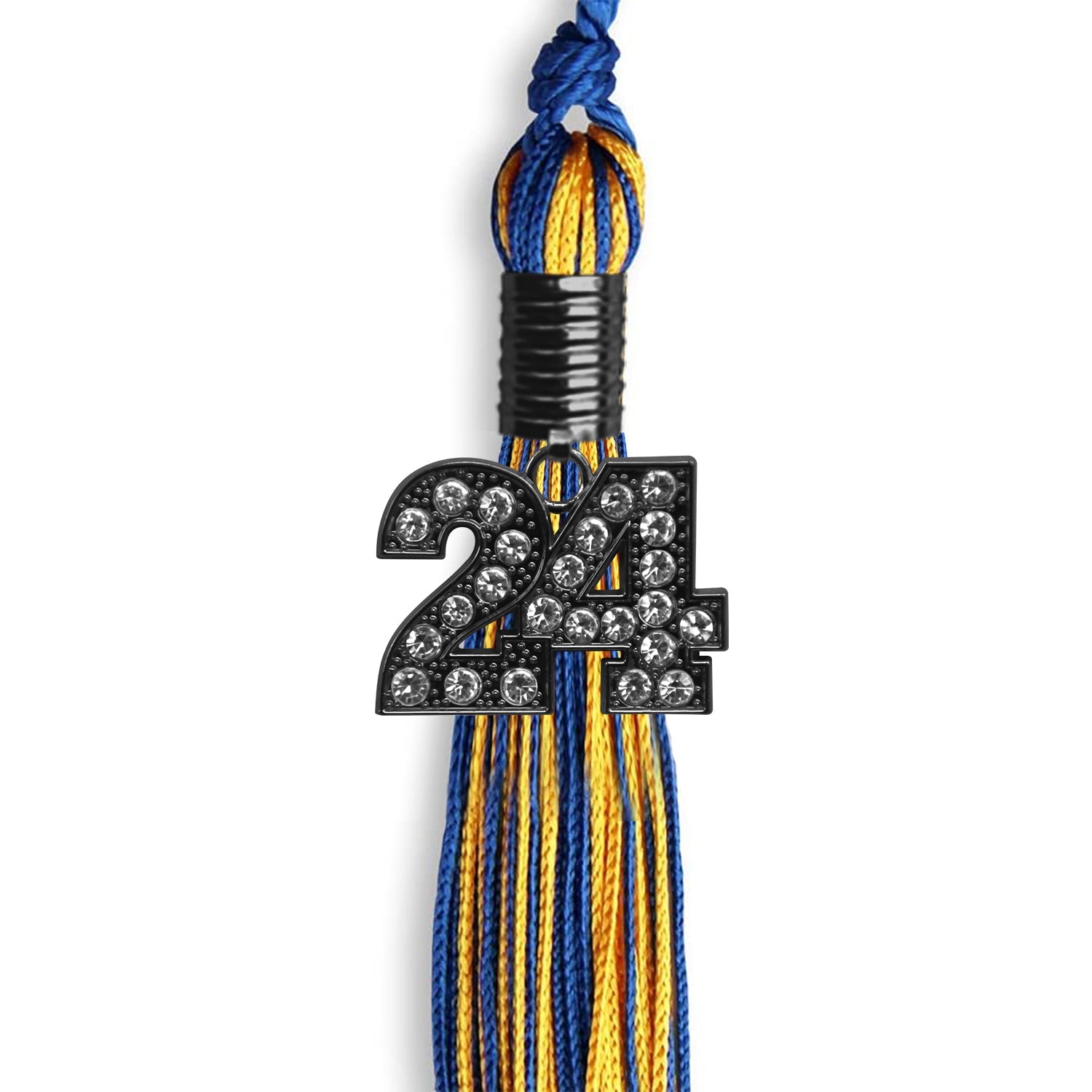 Royal Blue/Gold Mixed Color Graduation Tassel with Black Date Drop - Endea Graduation