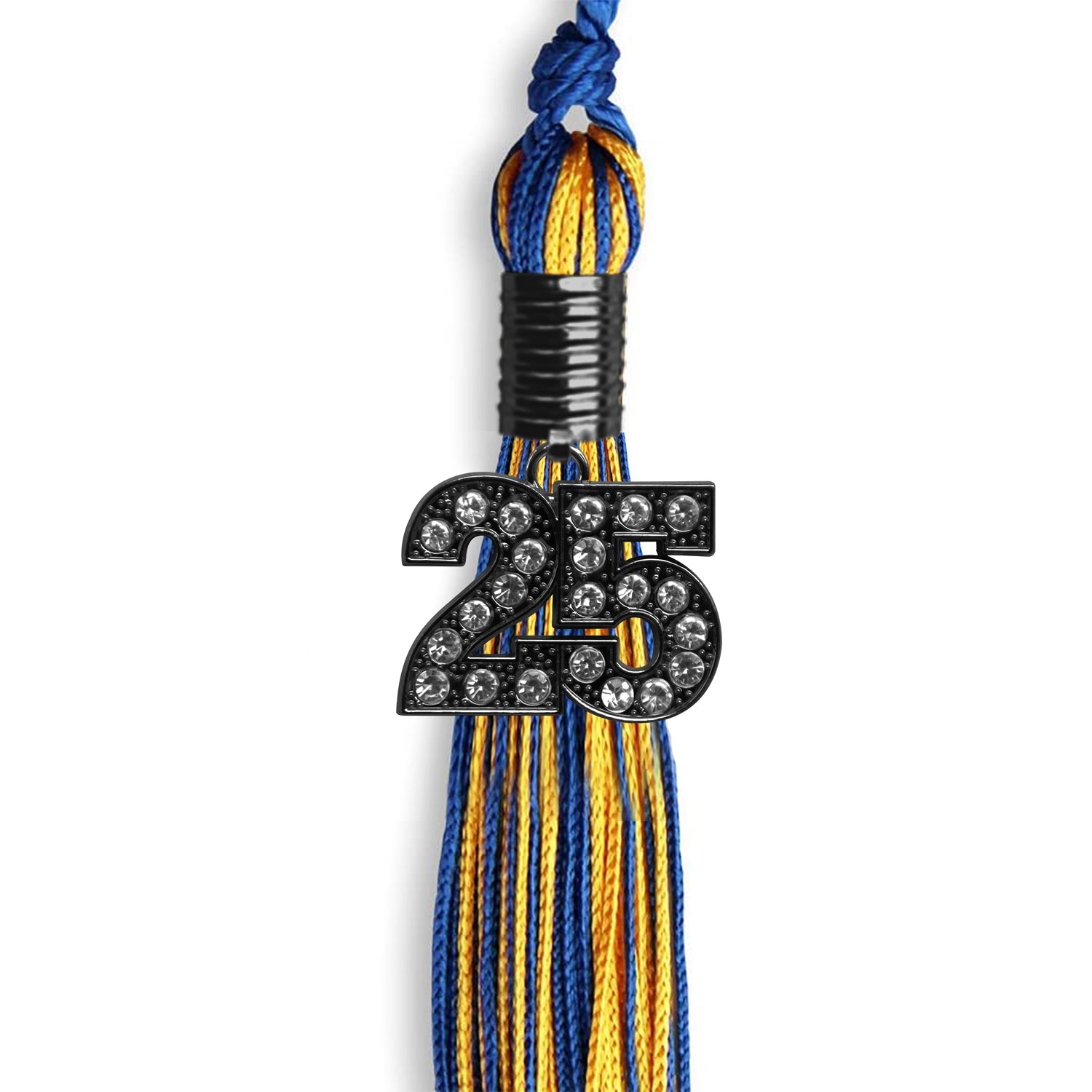 Royal Blue/Gold Mixed Color Graduation Tassel with Black Date Drop - Endea Graduation