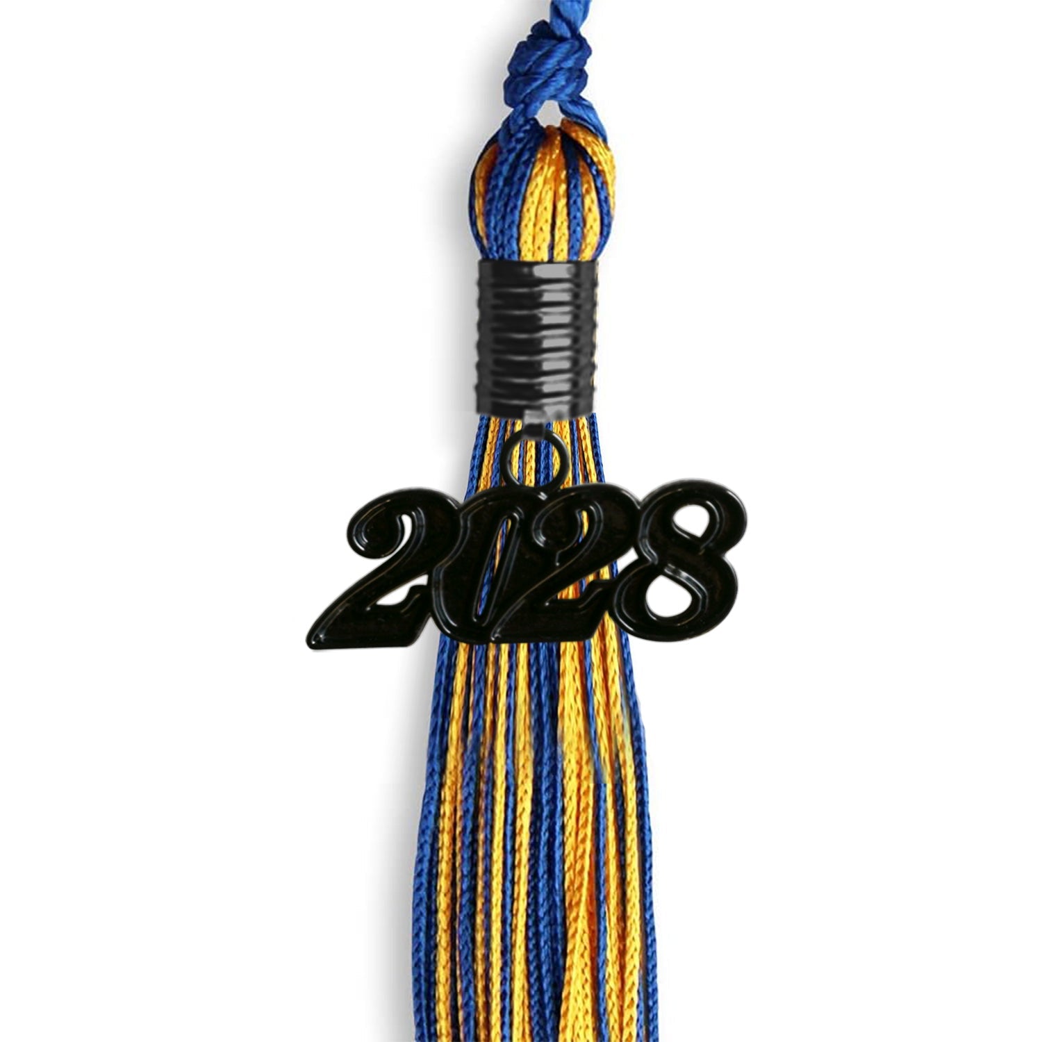 Royal Blue/Gold Mixed Color Graduation Tassel with Black Date Drop - Endea Graduation