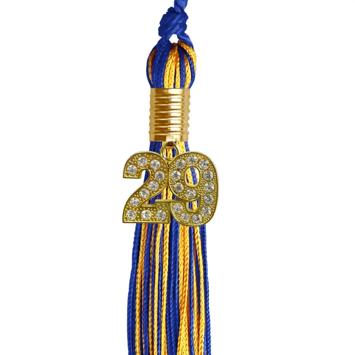 Royal Blue/Gold Mixed Color Graduation Tassel with Gold Bling Charm - Endea Graduation