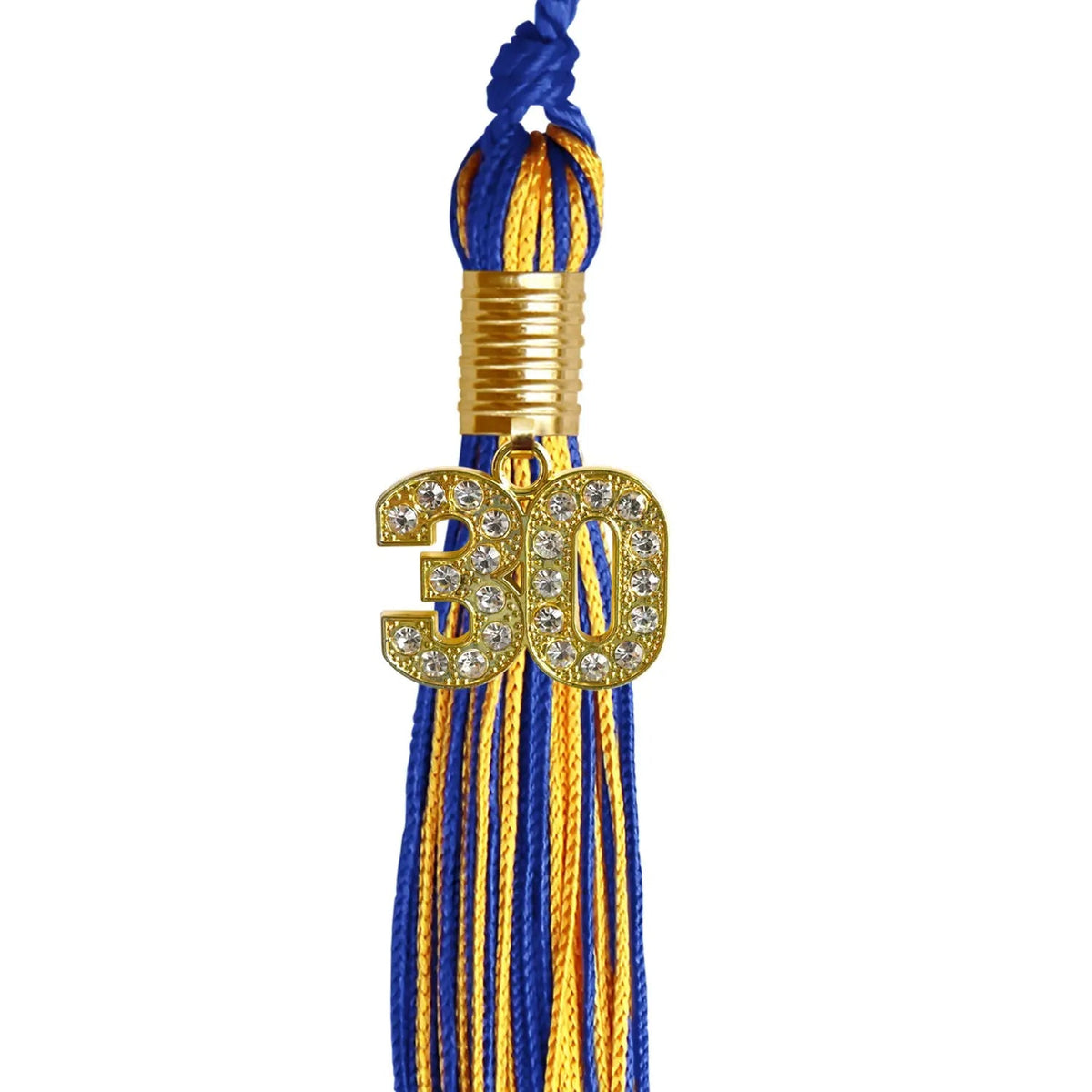 Royal Blue/Gold Mixed Color Graduation Tassel with Gold Bling Charm - Endea Graduation