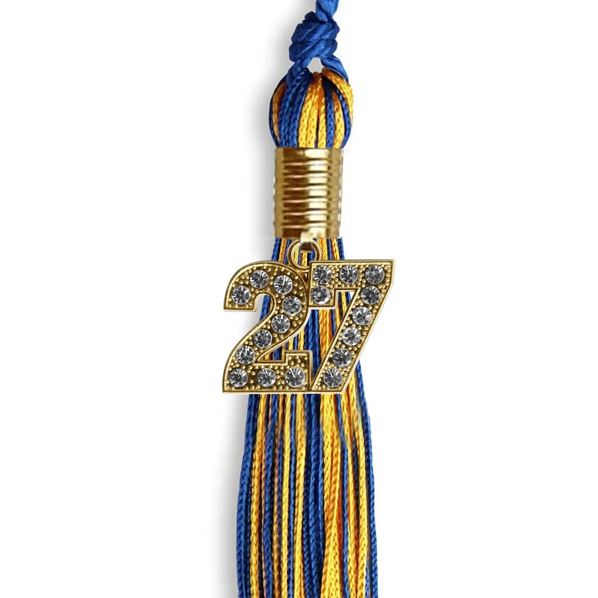 Royal Blue/Gold Mixed Color Graduation Tassel with Gold Bling Charm - Endea Graduation