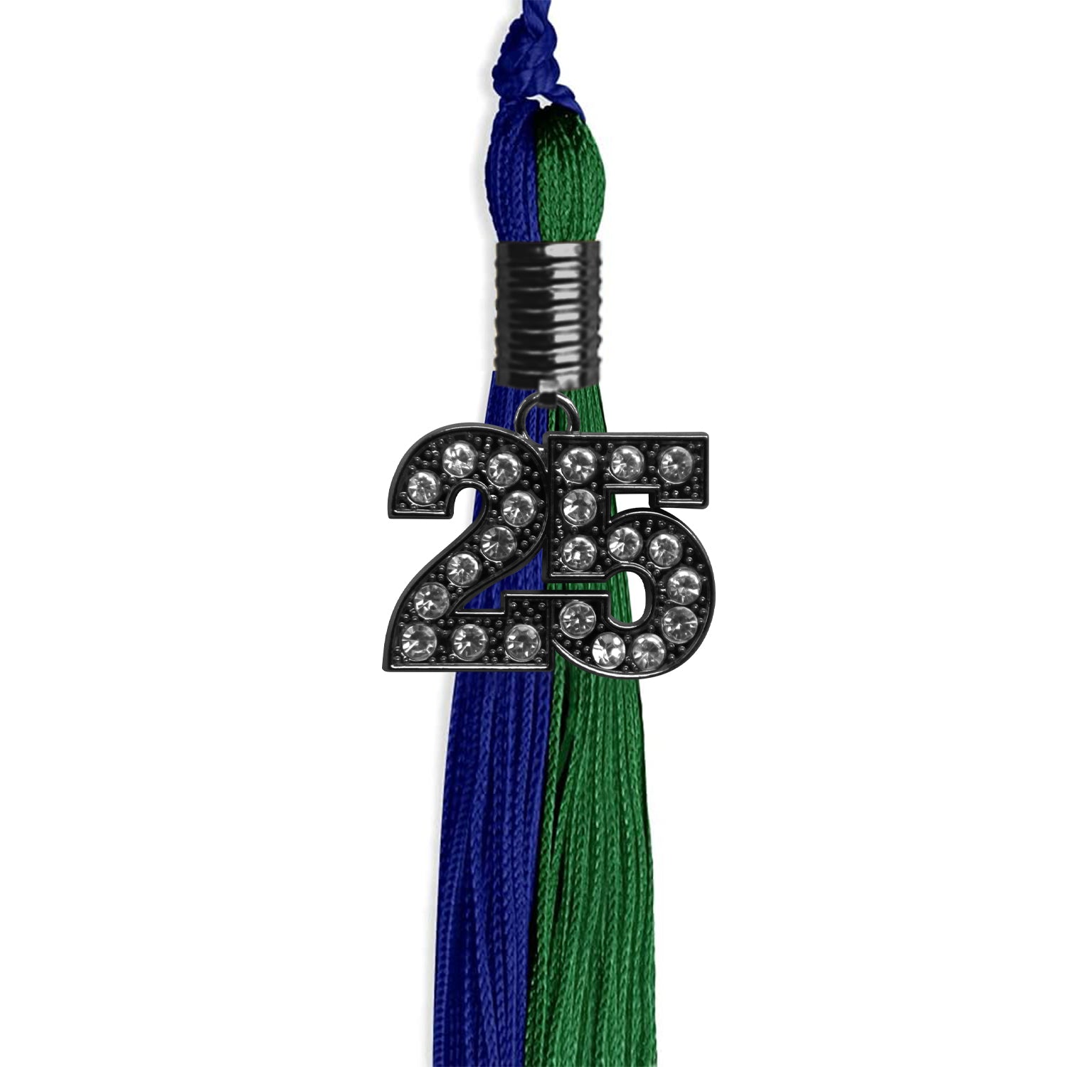 Royal Blue/Green Graduation Tassel with Black Date Drop - Endea Graduation