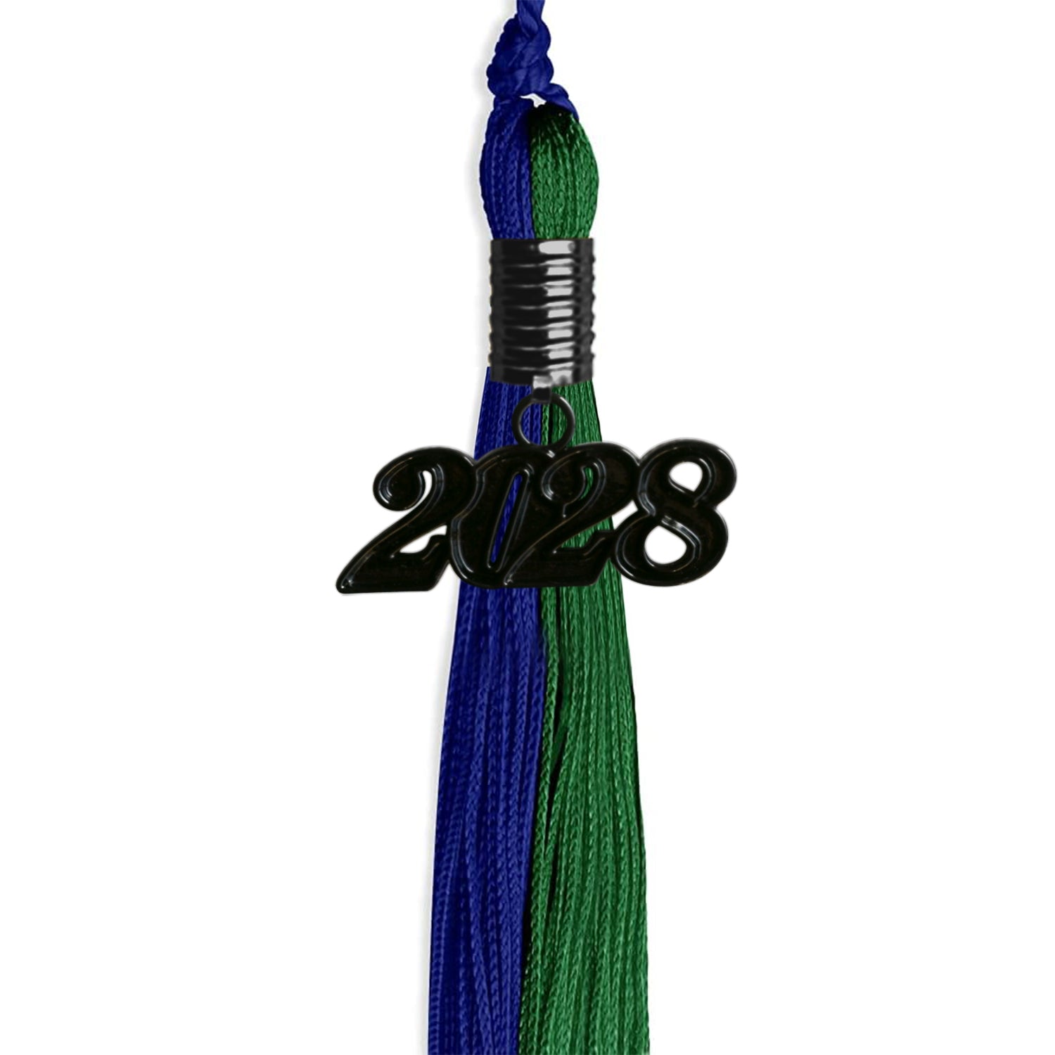 Royal Blue/Green Graduation Tassel with Black Date Drop - Endea Graduation