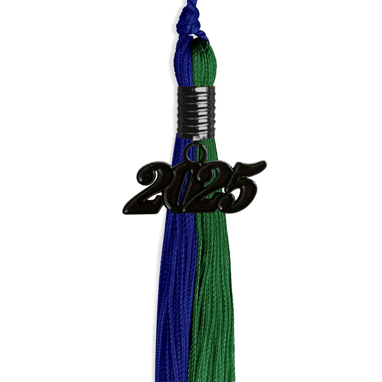 Royal Blue/Green Graduation Tassel with Black Date Drop - Endea Graduation