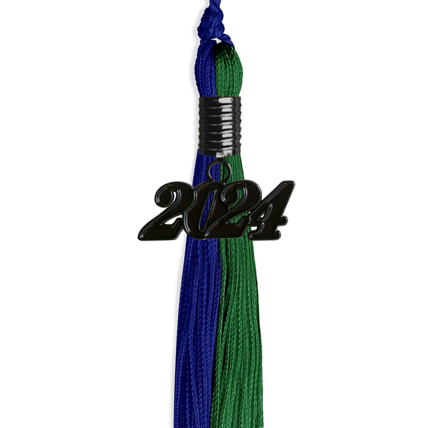 Royal Blue/Green Graduation Tassel with Black Date Drop - Endea Graduation