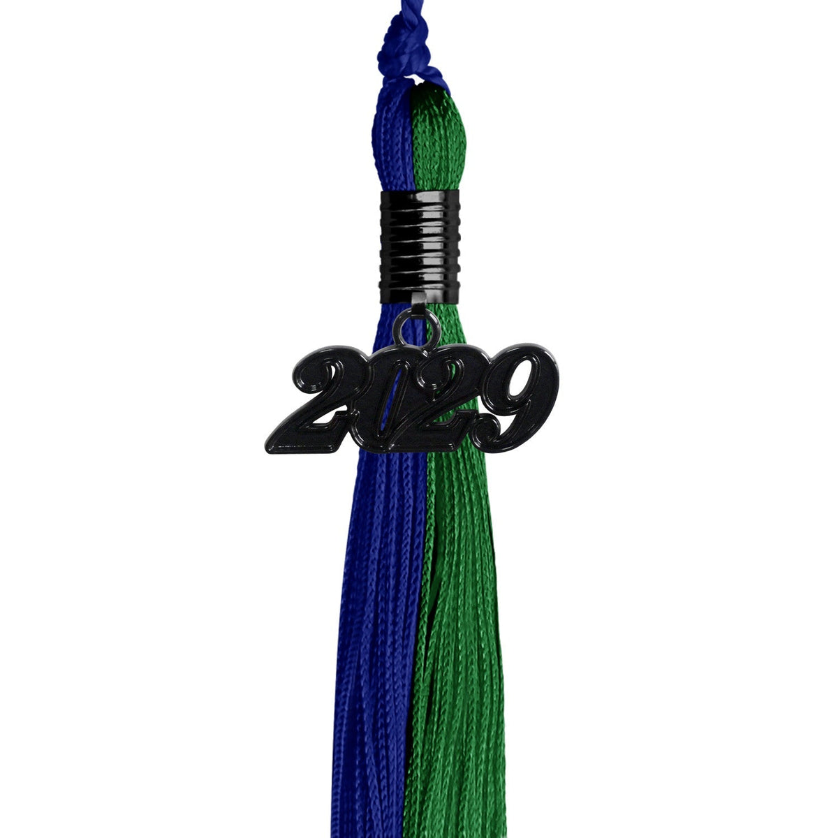 Royal Blue/Green Graduation Tassel with Black Date Drop - Endea Graduation