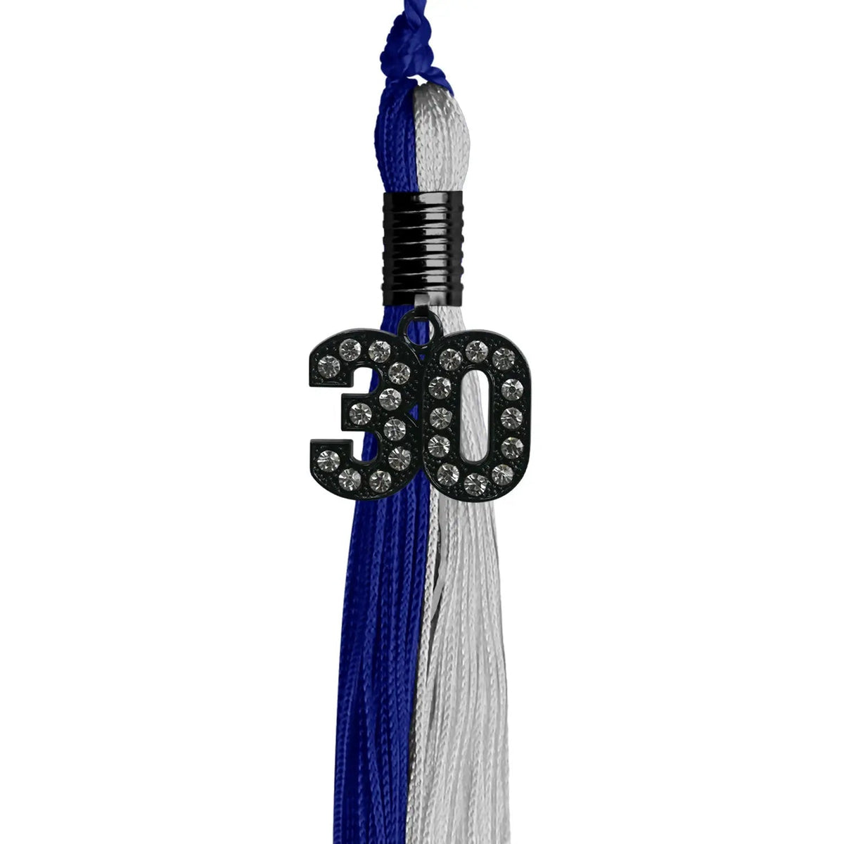 Royal Blue/Grey Graduation Tassel with Black Bling Charm - Endea Graduation