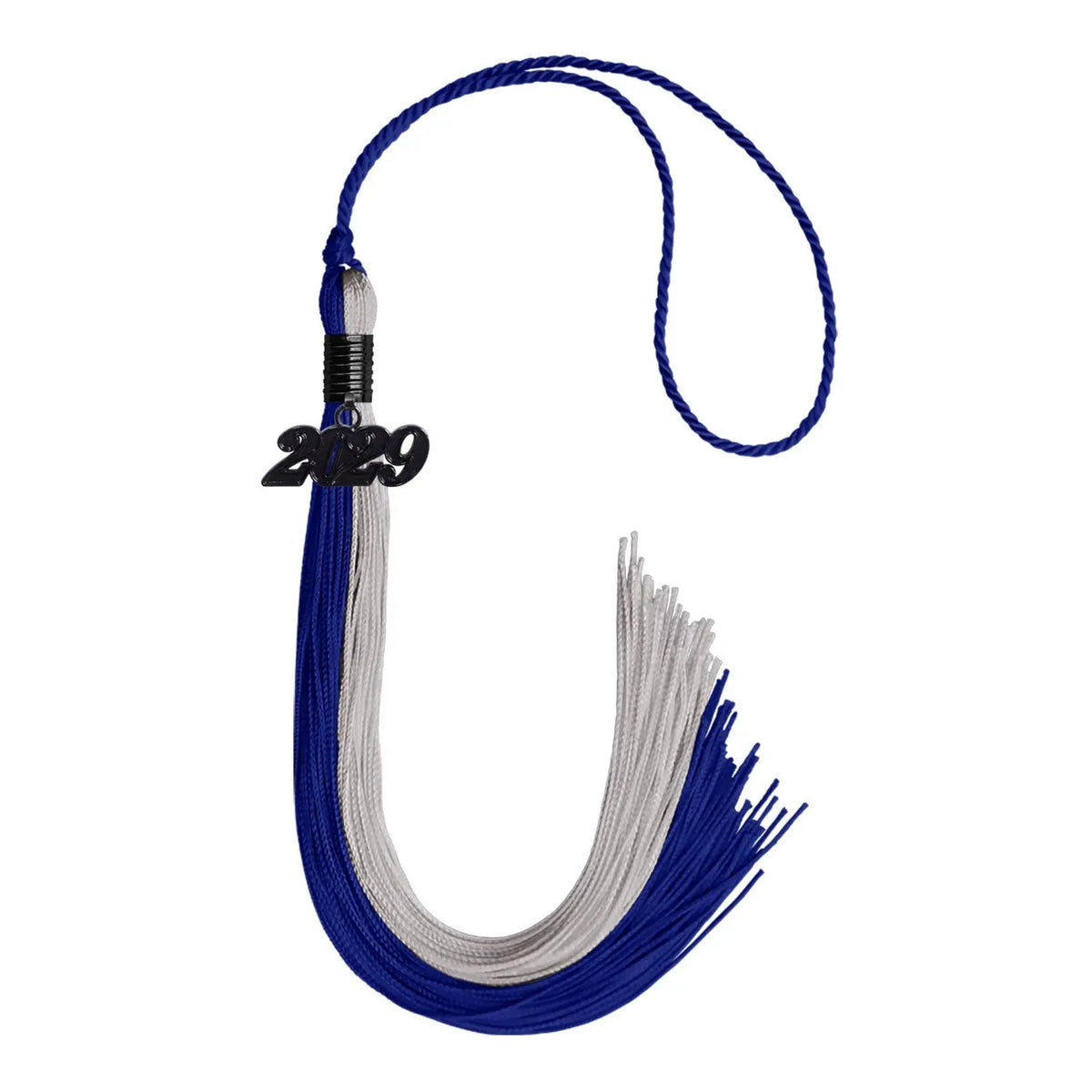 Royal Blue/Grey Graduation Tassel with Black Date Drop - Endea Graduation
