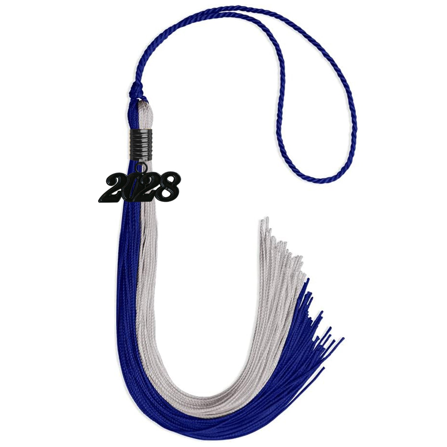 Royal Blue/Grey Graduation Tassel with Black Date Drop - Endea Graduation