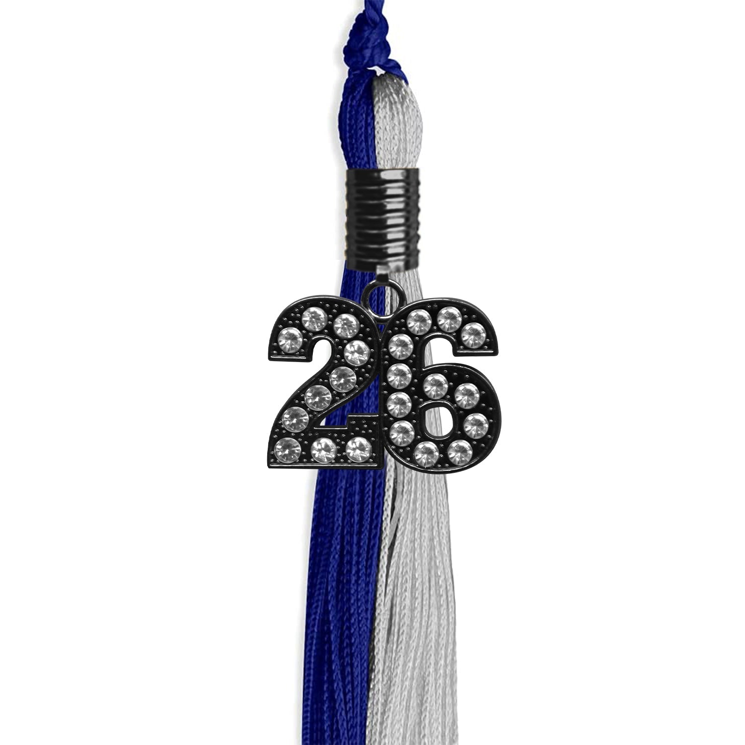 Royal Blue/Grey Graduation Tassel with Black Date Drop - Endea Graduation