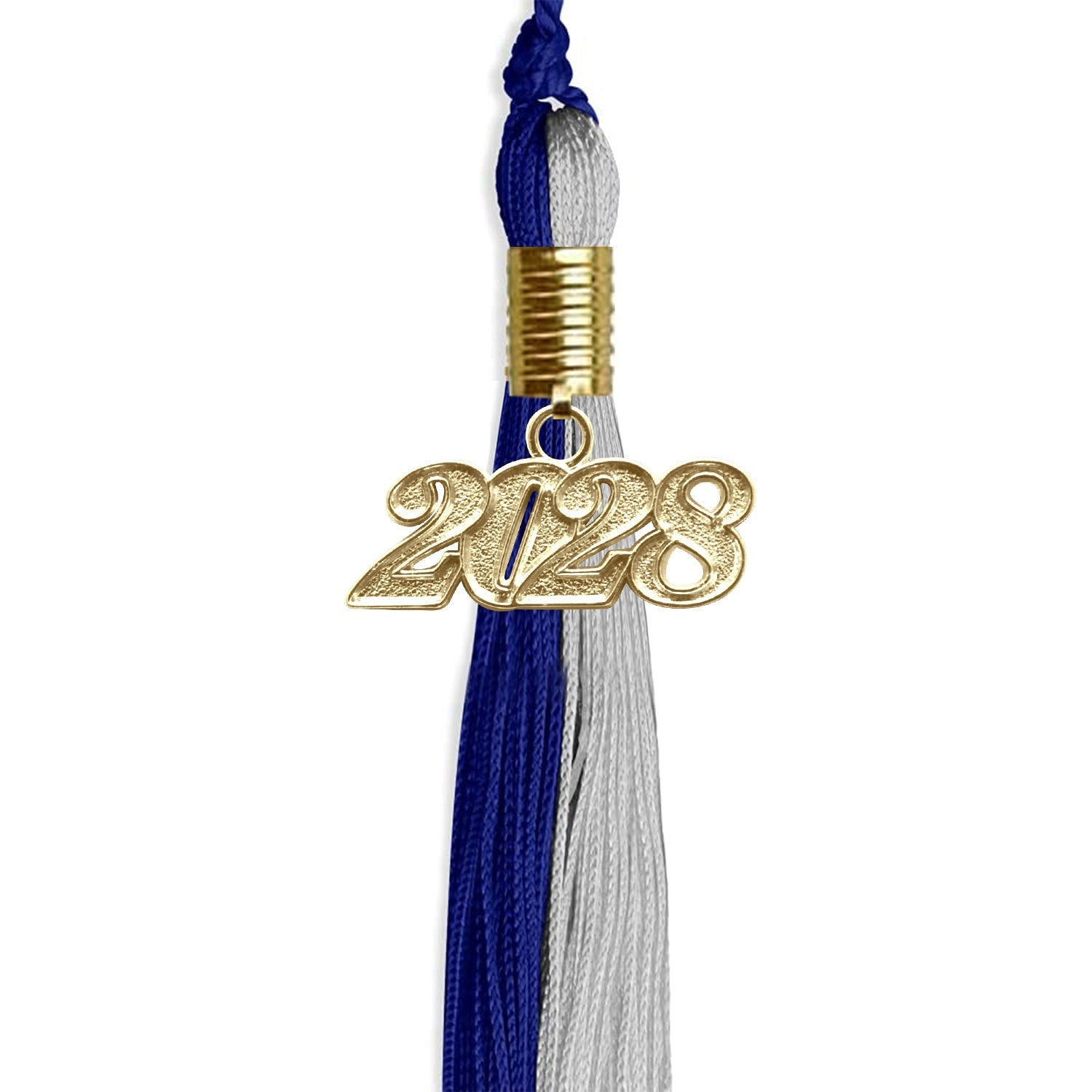 Royal Blue/Grey Graduation Tassel with Gold Date Drop - Endea Graduation