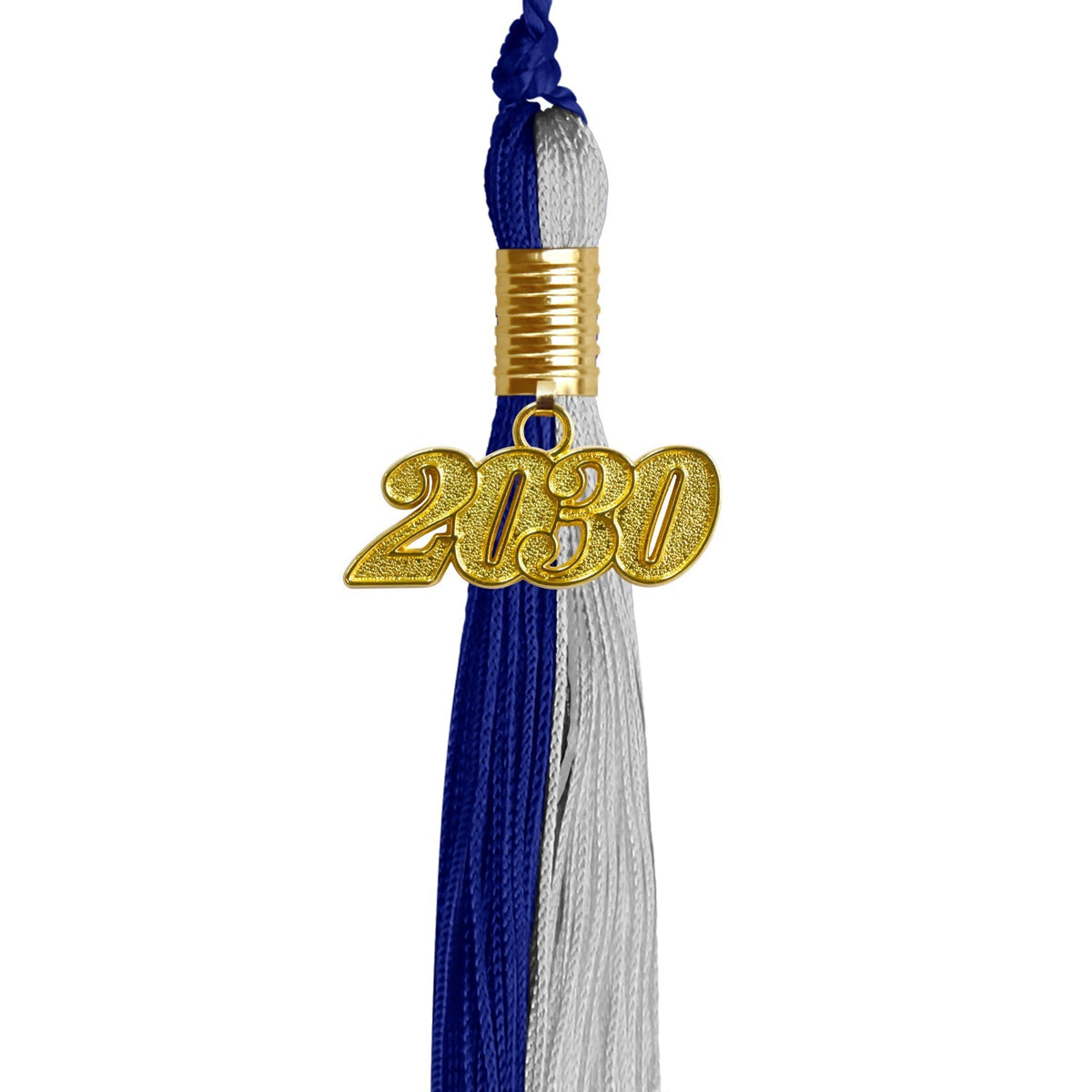 Royal Blue/Grey Graduation Tassel with Gold Date Drop - Endea Graduation