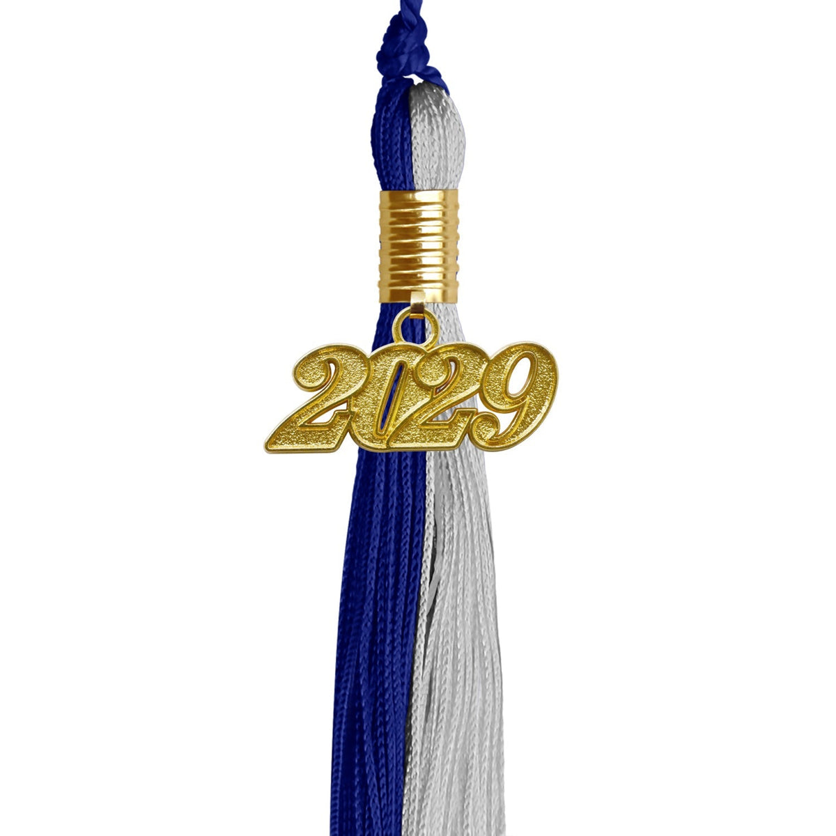 Royal Blue/Grey Graduation Tassel with Gold Date Drop - Endea Graduation