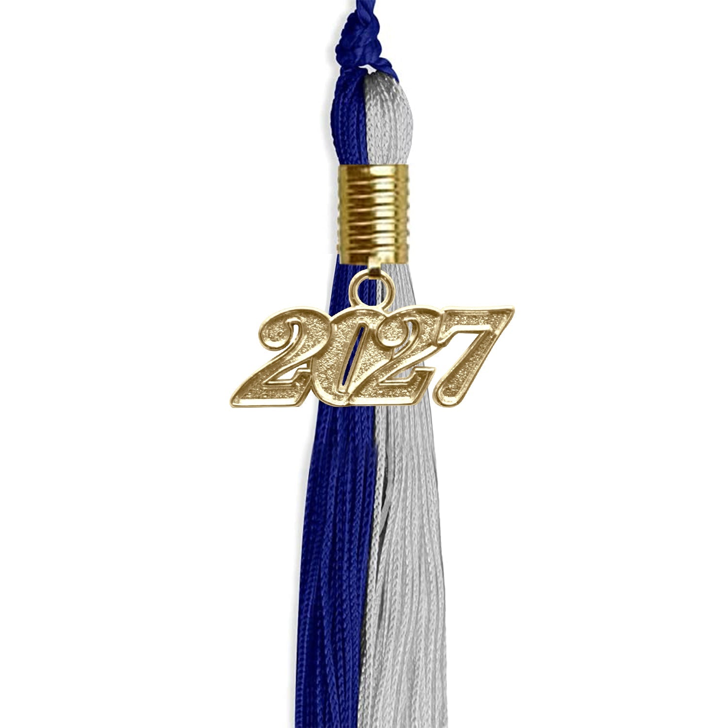 Royal Blue/Grey Graduation Tassel with Gold Date Drop - Endea Graduation