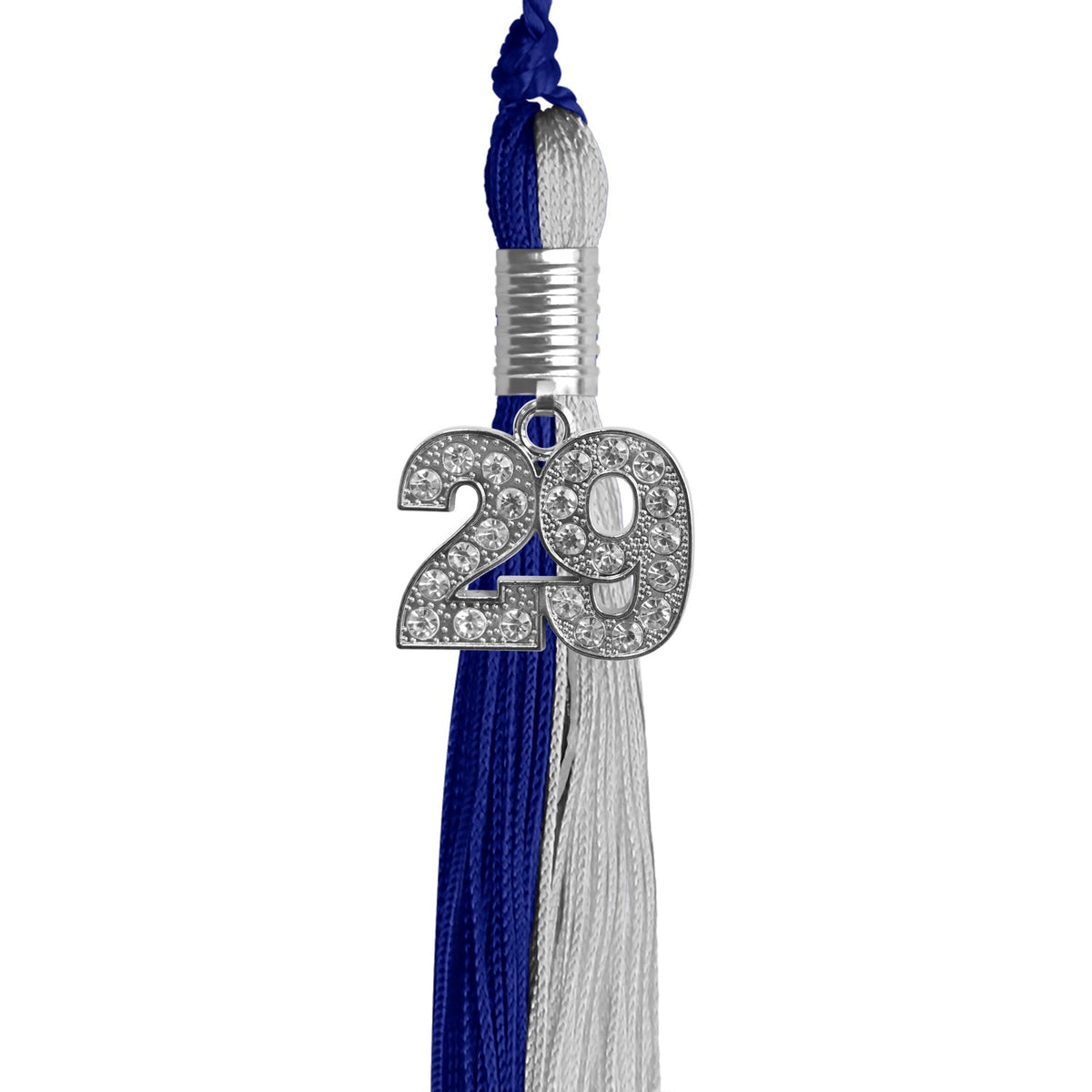 Royal Blue/Grey Graduation Tassel with Silver Bling Charm - Endea Graduation