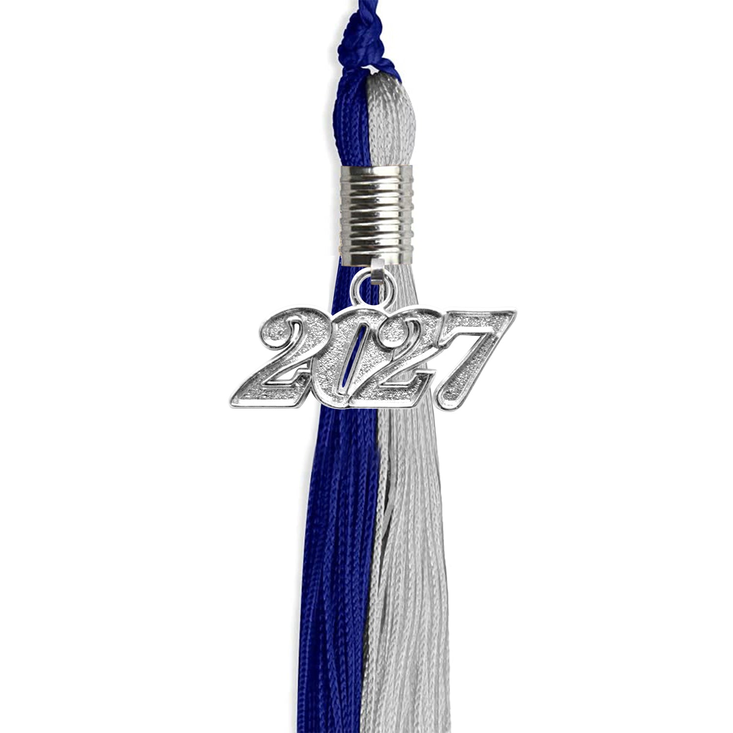 Royal Blue/Grey Graduation Tassel with Silver Date Drop - Endea Graduation