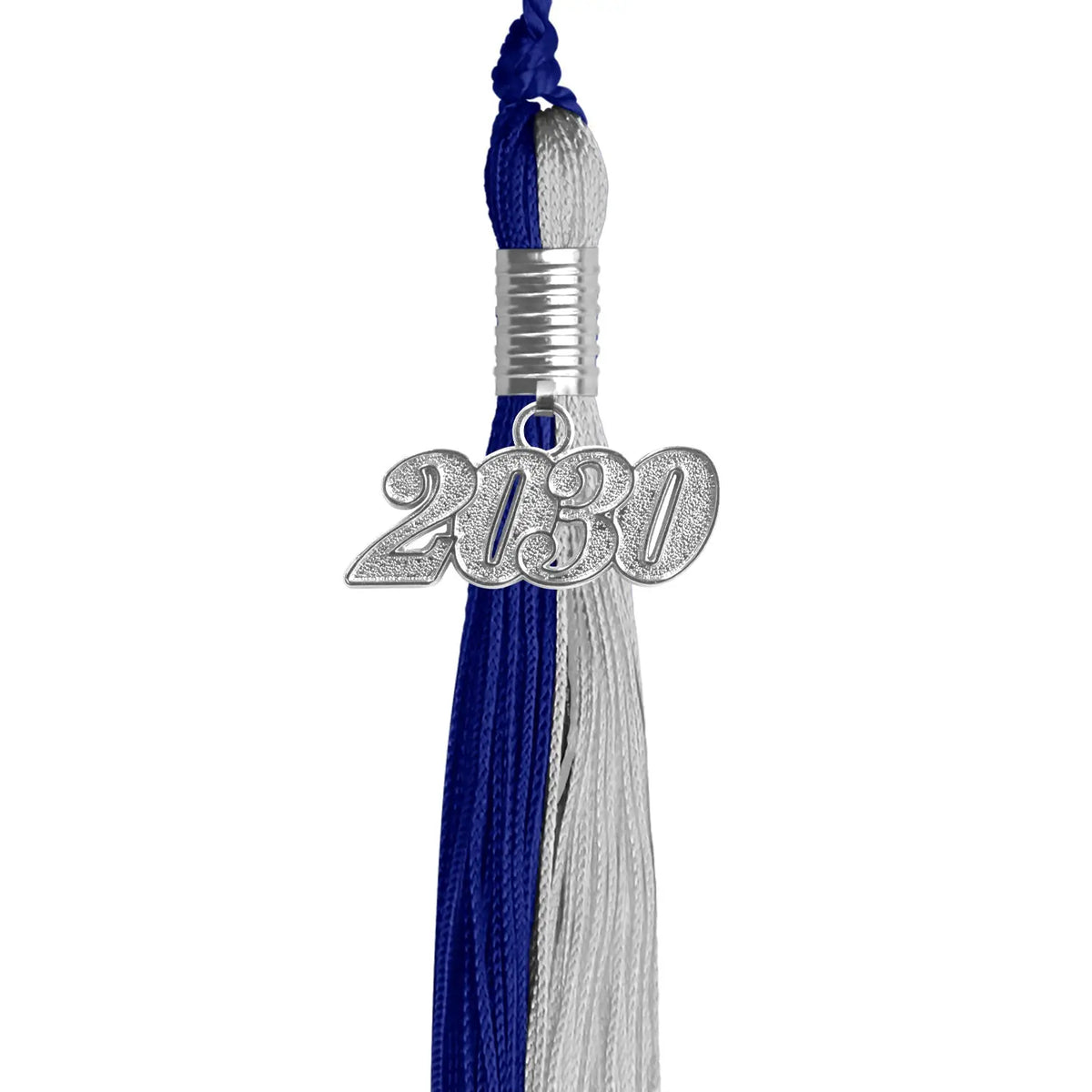 Royal Blue/Grey Graduation Tassel with Silver Date Drop - Endea Graduation