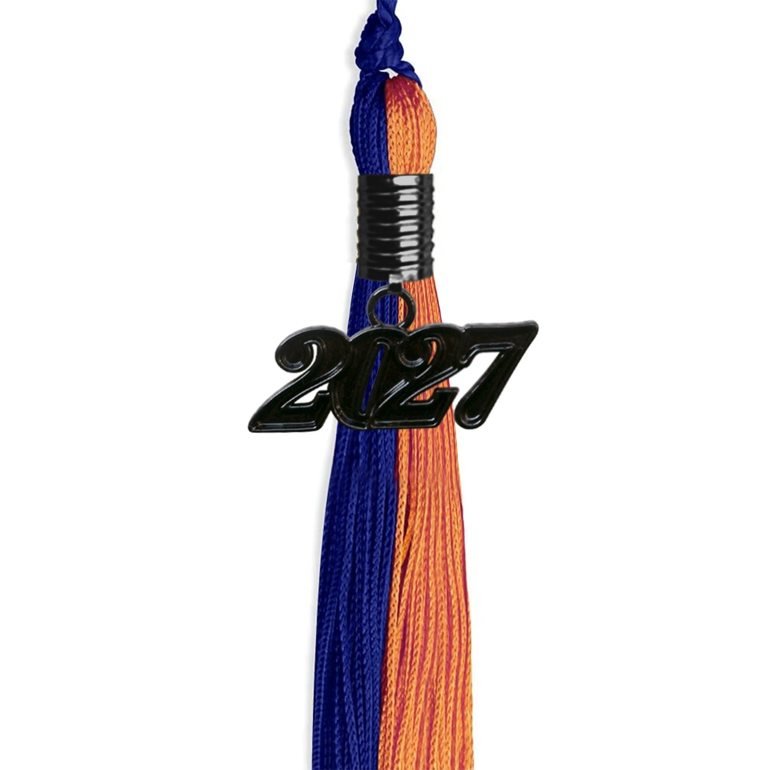 Royal Blue/Orange Graduation Tassel with Black Date Drop - Endea Graduation