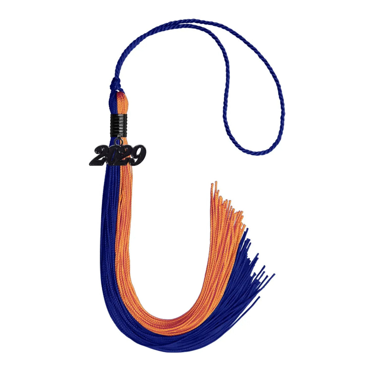Royal Blue/Orange Graduation Tassel with Black Date Drop - Endea Graduation