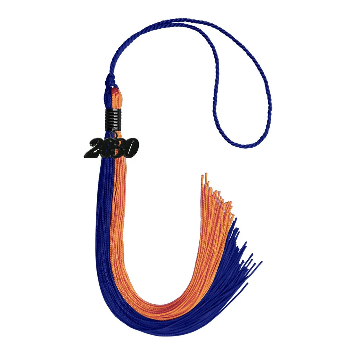 Royal Blue/Orange Graduation Tassel with Black Date Drop - Endea Graduation