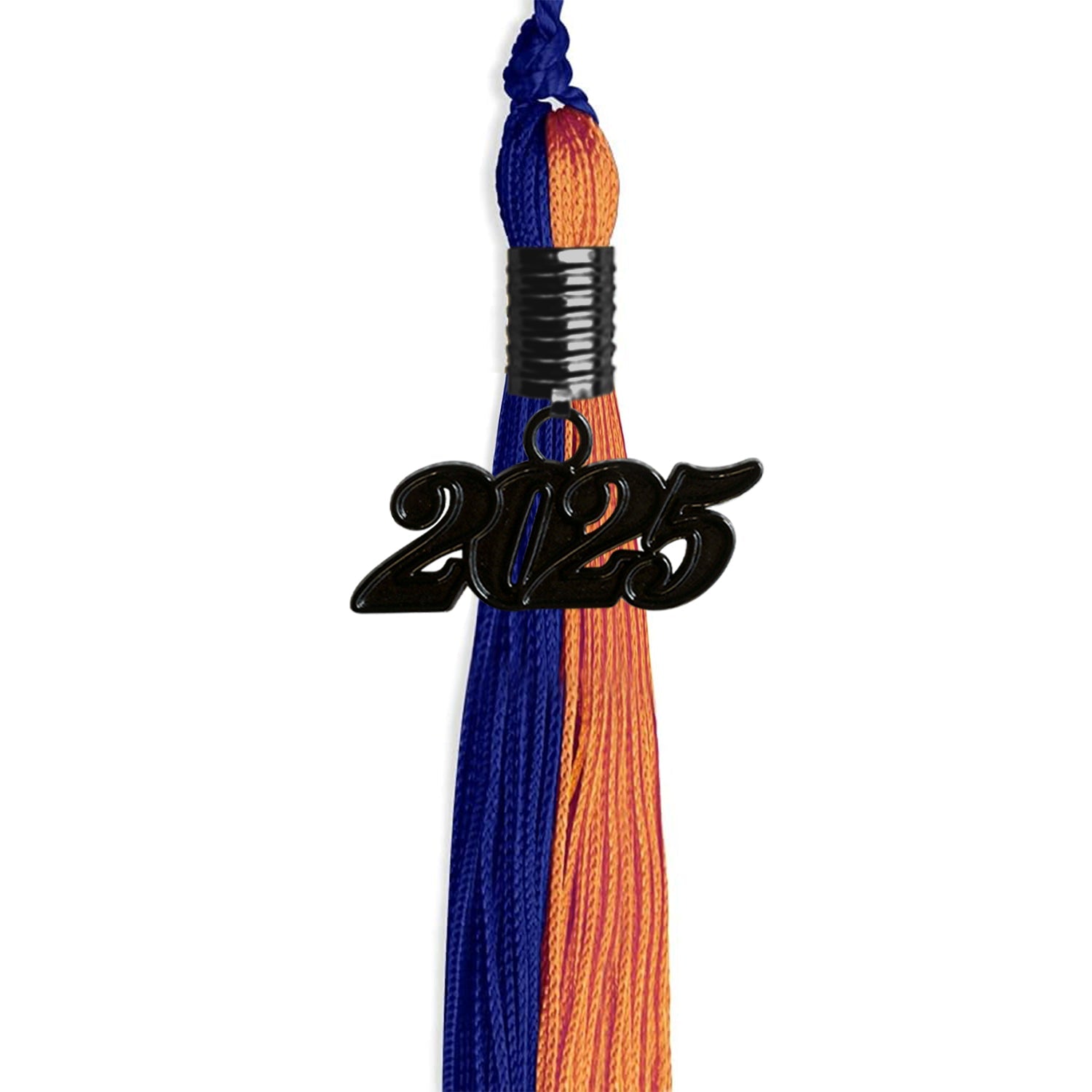 Royal Blue/Orange Graduation Tassel with Black Date Drop - Endea Graduation