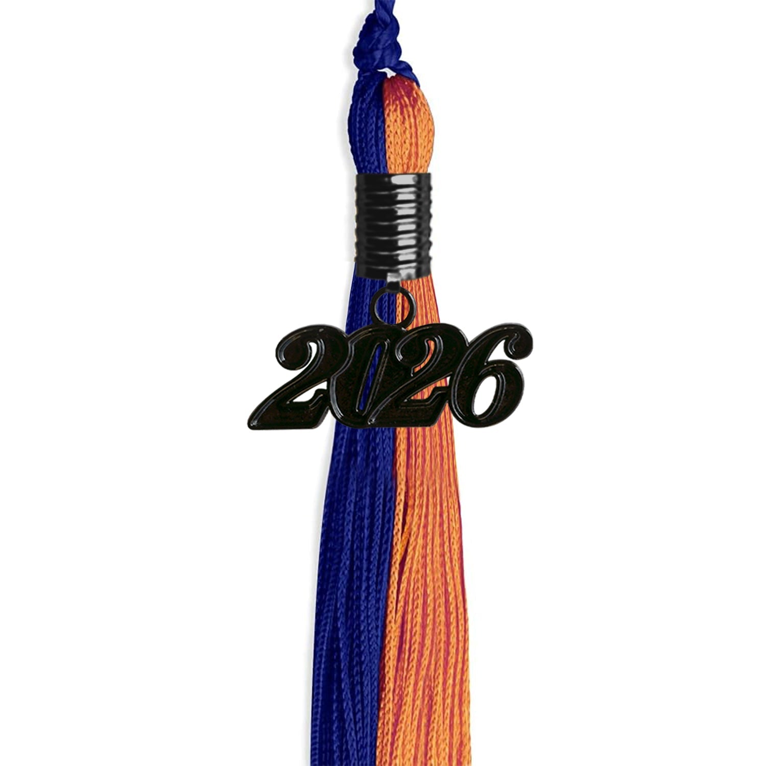 Royal Blue/Orange Graduation Tassel with Black Date Drop - Endea Graduation