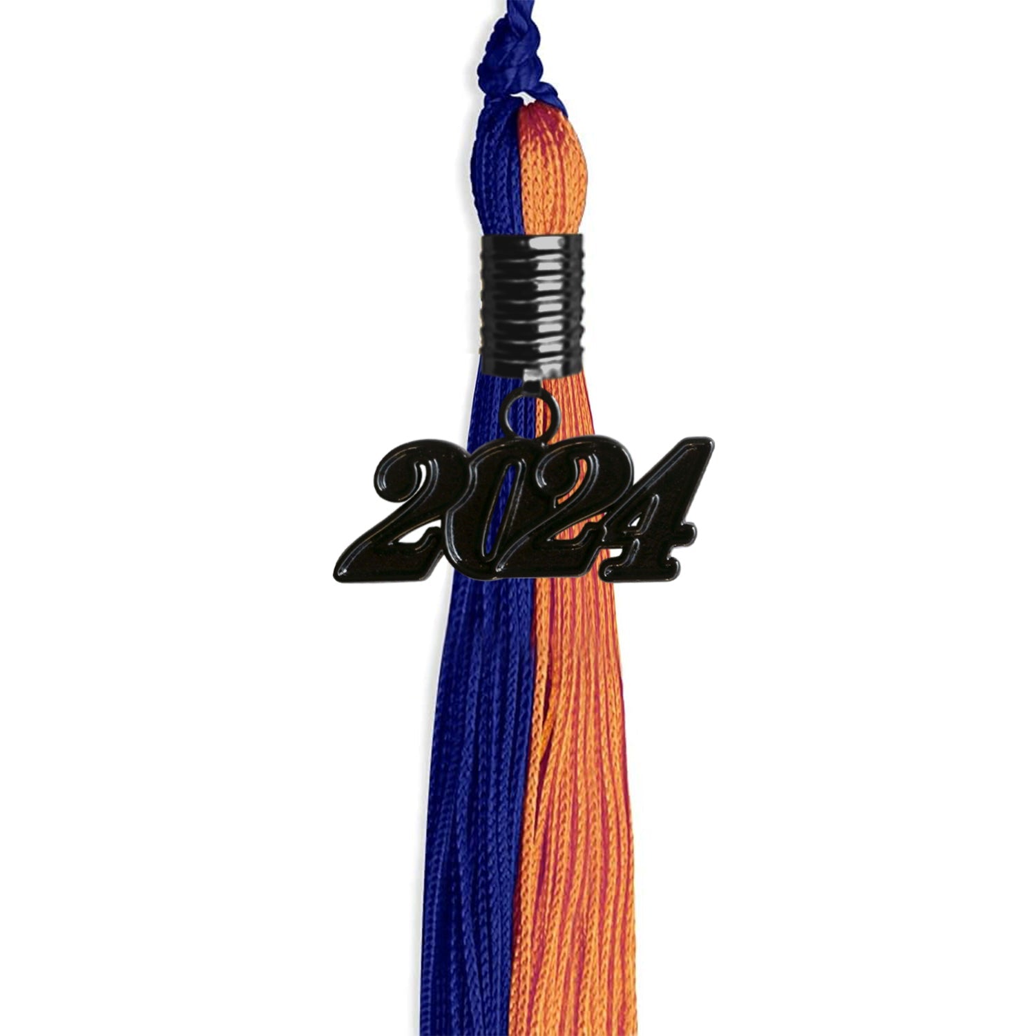 Royal Blue/Orange Graduation Tassel with Black Date Drop - Endea Graduation