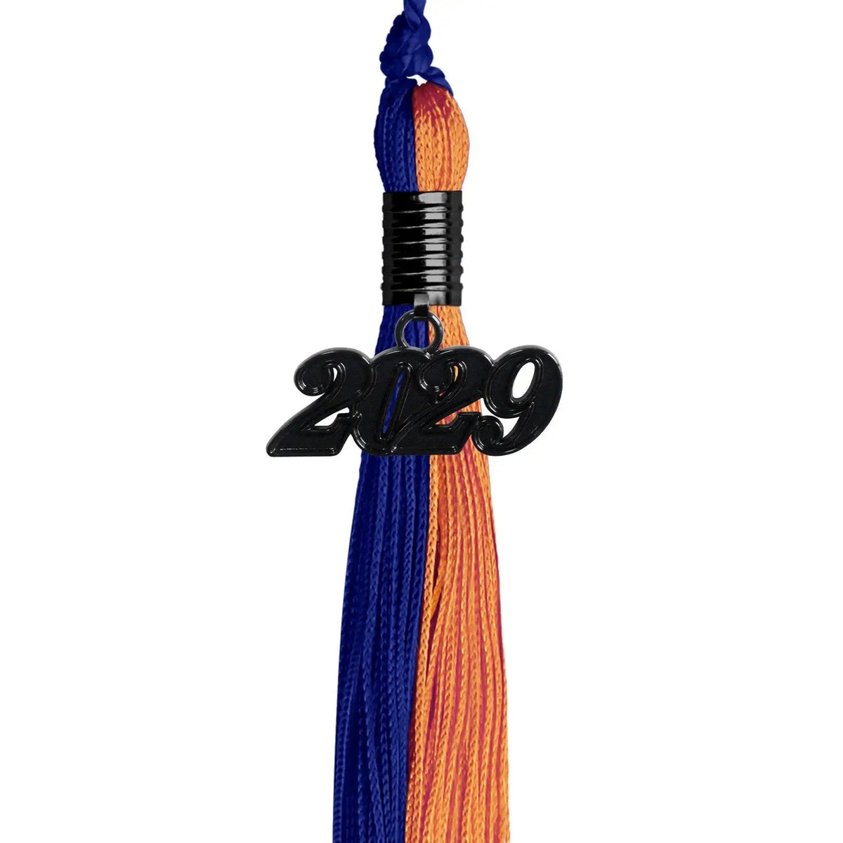 Royal Blue/Orange Graduation Tassel with Black Date Drop - Endea Graduation