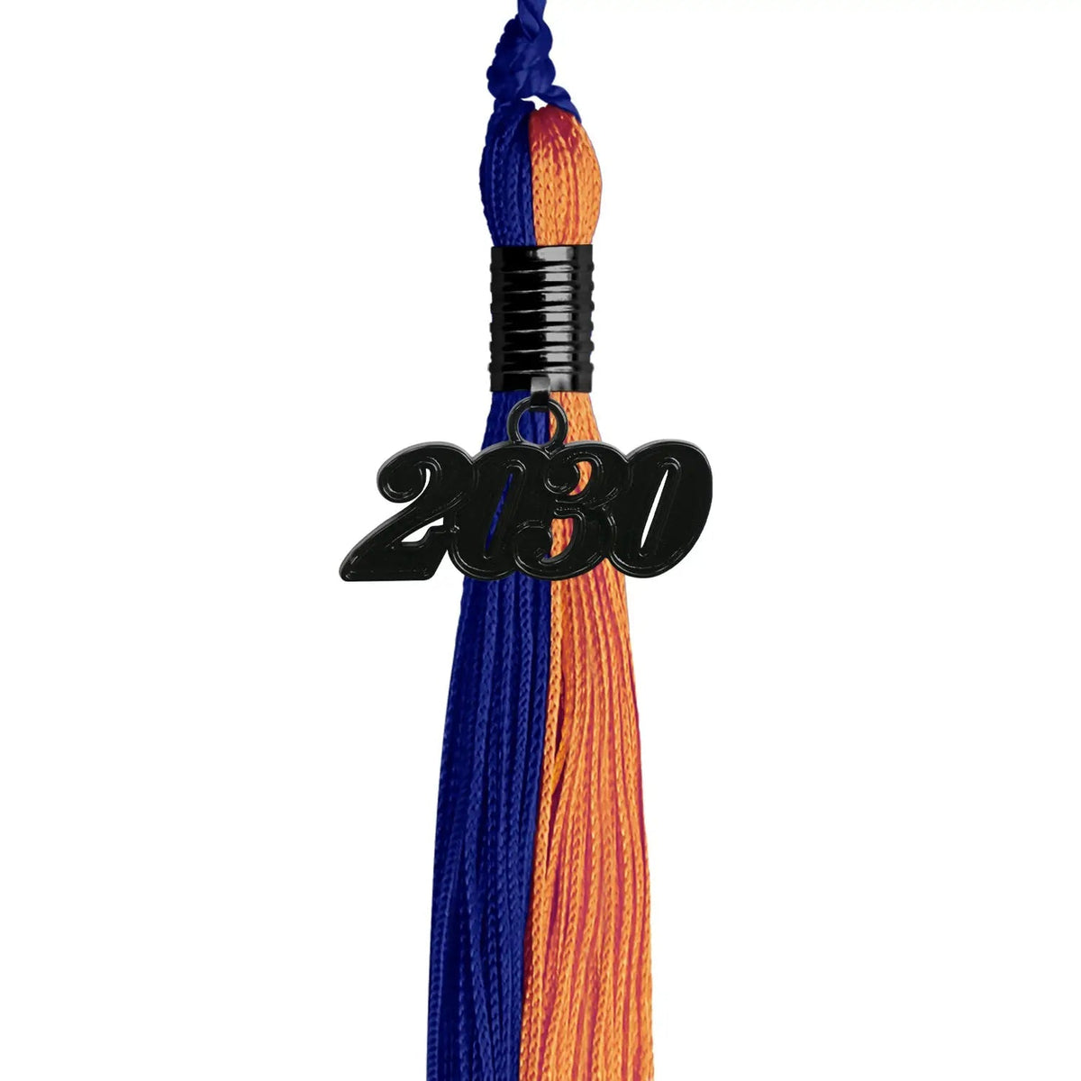 Royal Blue/Orange Graduation Tassel with Black Date Drop - Endea Graduation