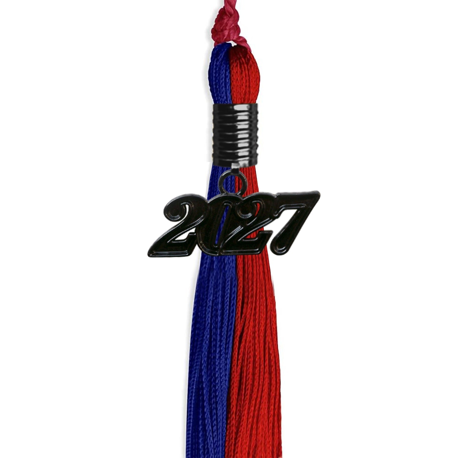 Royal Blue/Red Graduation Tassel with Black Date Drop - Endea Graduation