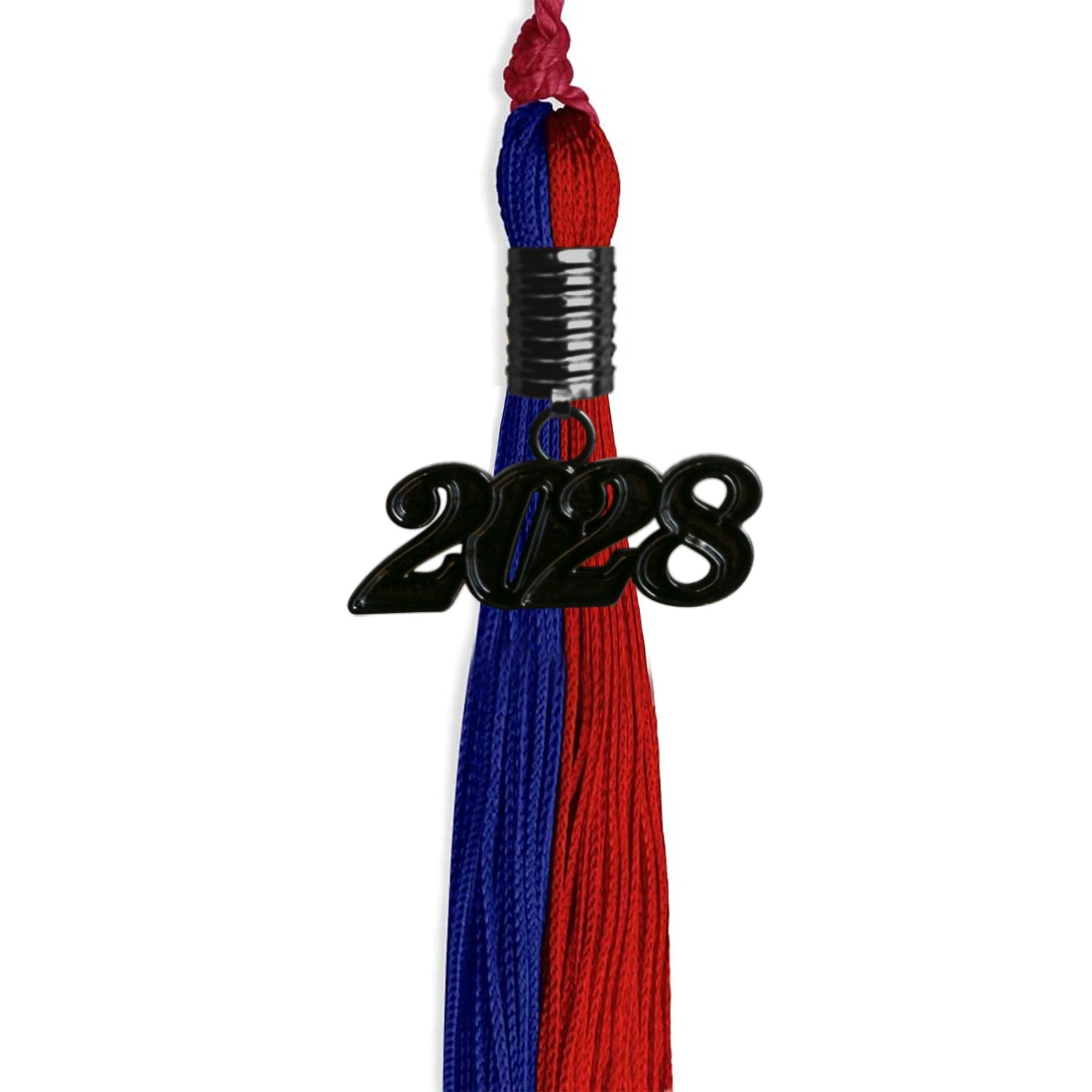 Royal Blue/Red Graduation Tassel with Black Date Drop - Endea Graduation