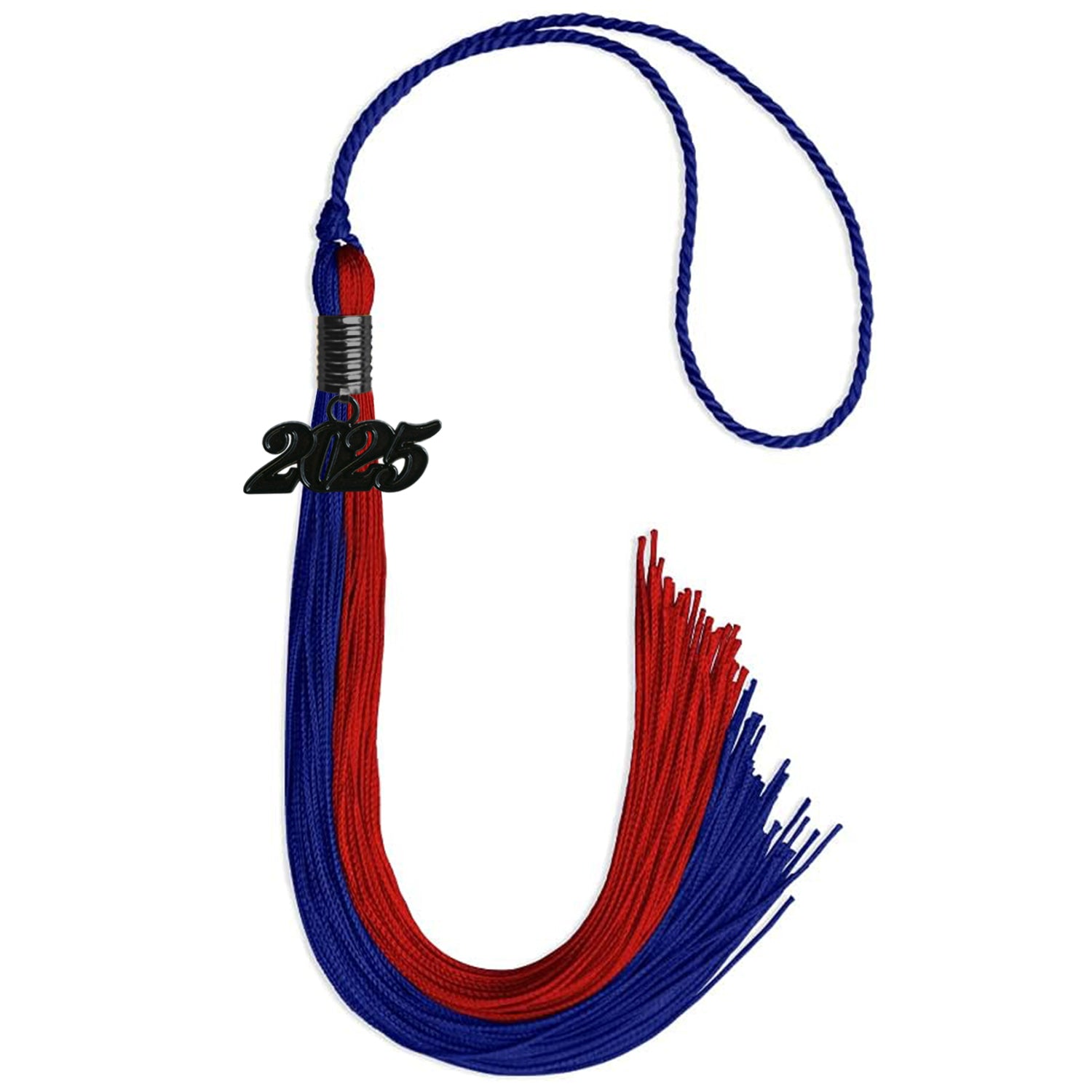 Royal Blue/Red Graduation Tassel with Black Date Drop - Endea Graduation