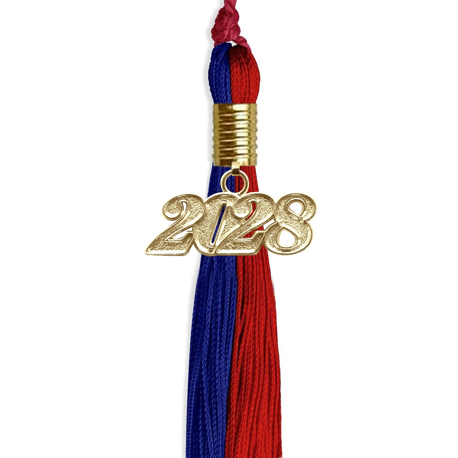 Royal Blue/Red Graduation Tassel with Gold Date Drop - Endea Graduation