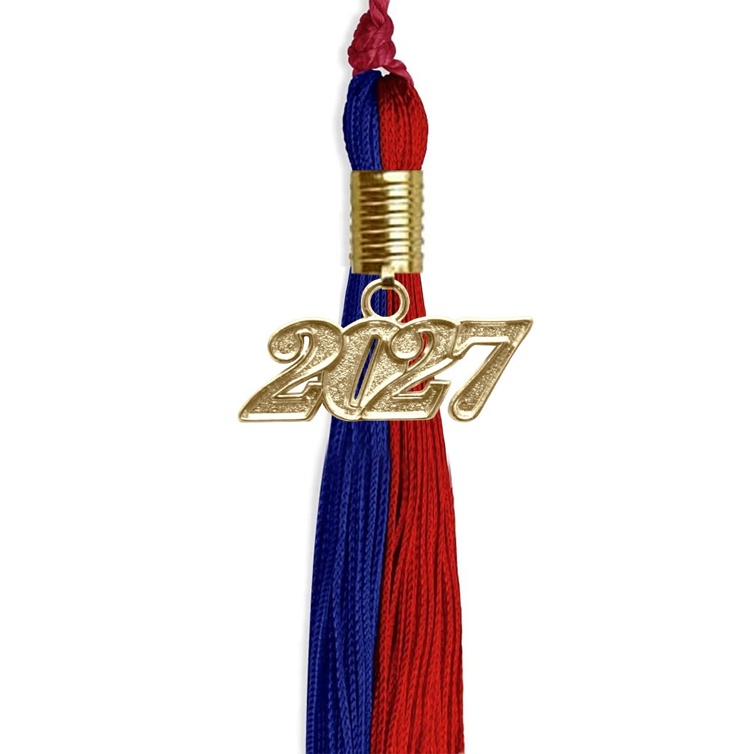 Royal Blue/Red Graduation Tassel with Gold Date Drop - Endea Graduation