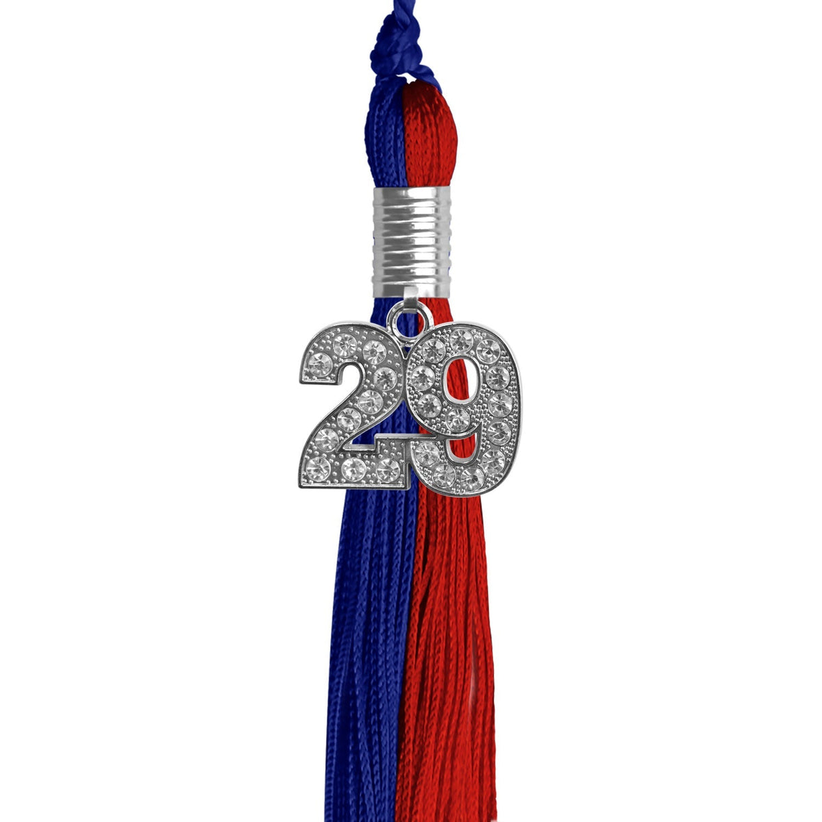 Royal Blue/Red Graduation Tassel with Silver Bling Charm - Endea Graduation