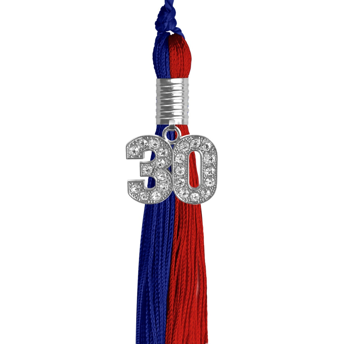 Royal Blue/Red Graduation Tassel with Silver Bling Charm - Endea Graduation