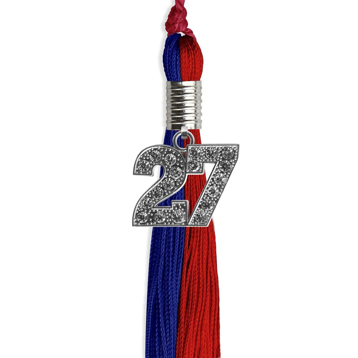 Royal Blue/Red Graduation Tassel with Silver Bling Charm - Endea Graduation