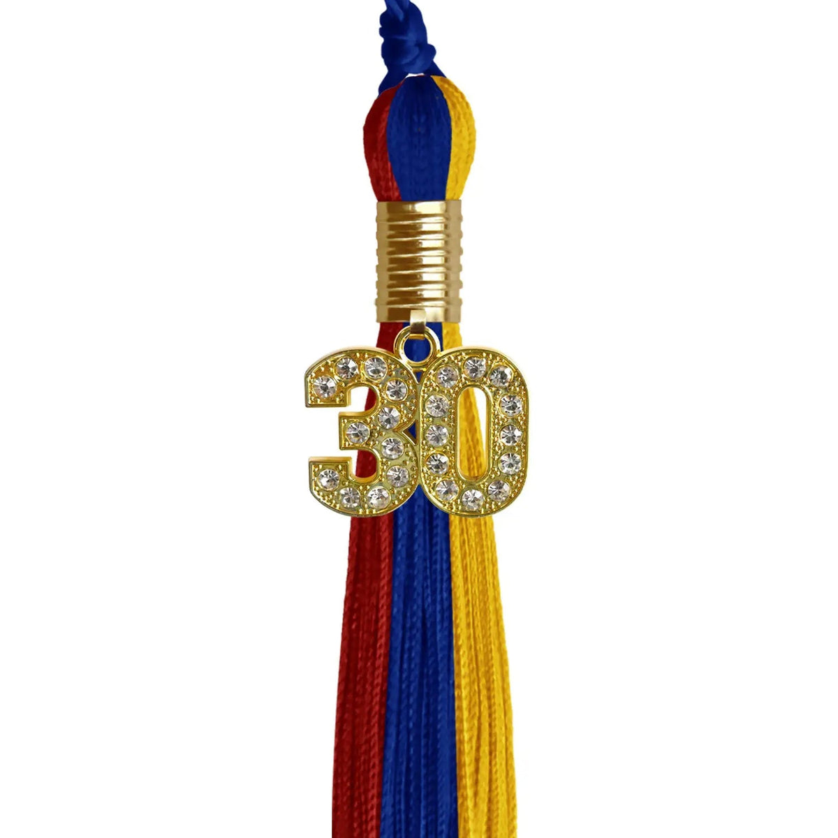 Royal Blue/Red/Gold Graduation Tassel with Gold Bling Charm - Endea Graduation