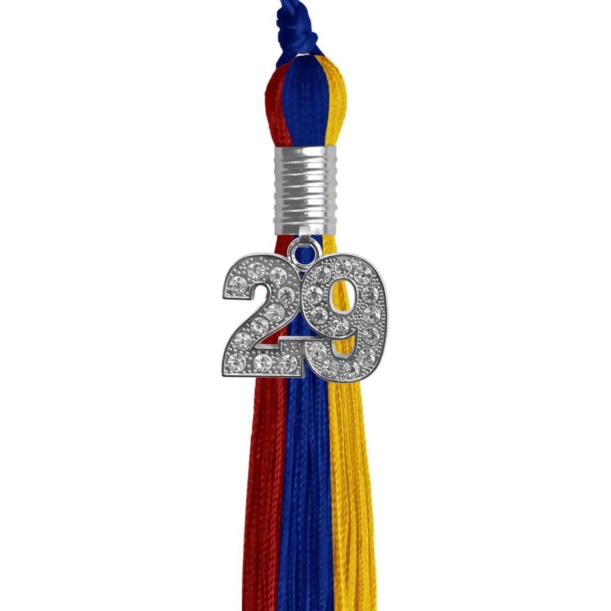 Royal Blue/Red/Gold Graduation Tassel with Silver Bling Charm - Endea Graduation