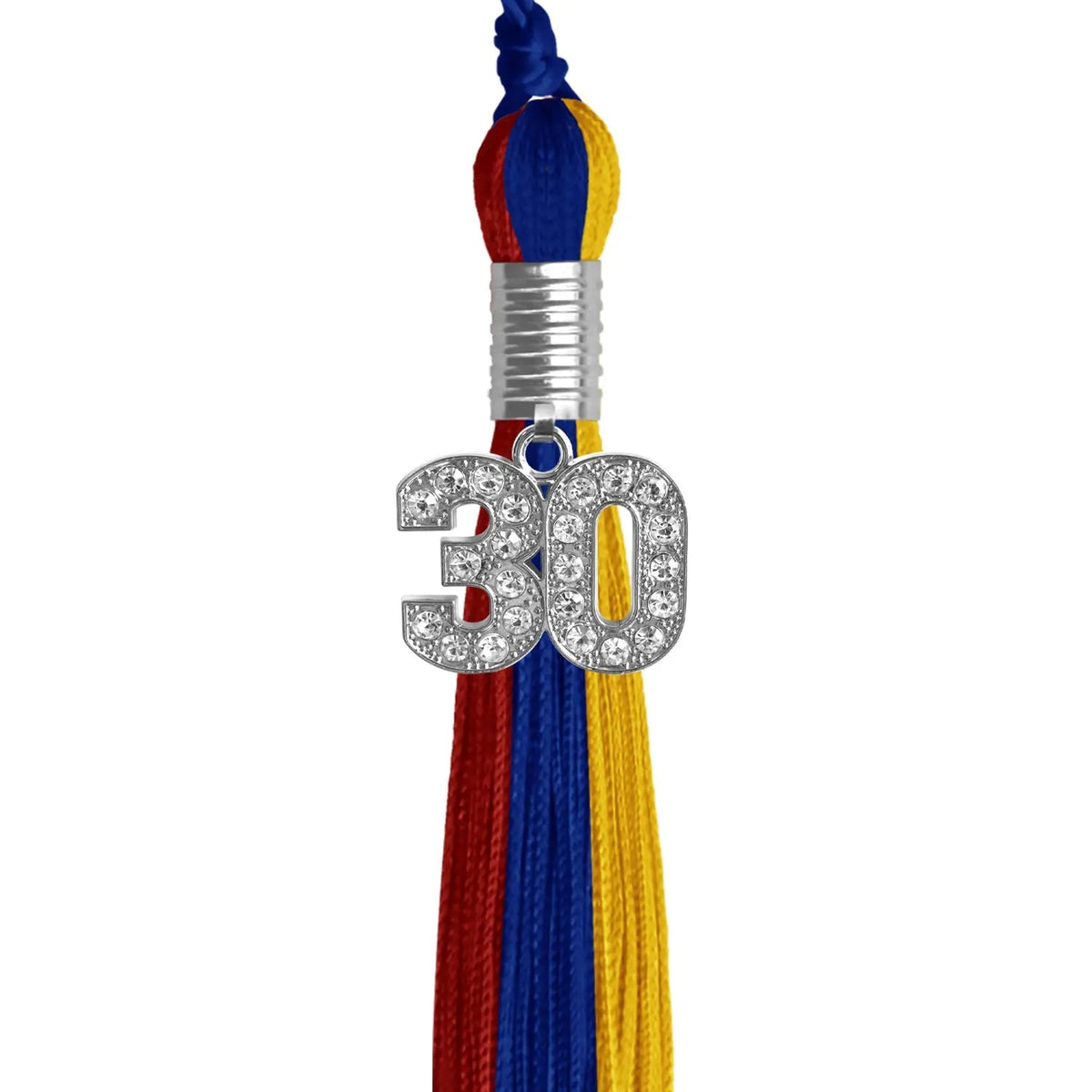 Royal Blue/Red/Gold Graduation Tassel with Silver Bling Charm - Endea Graduation