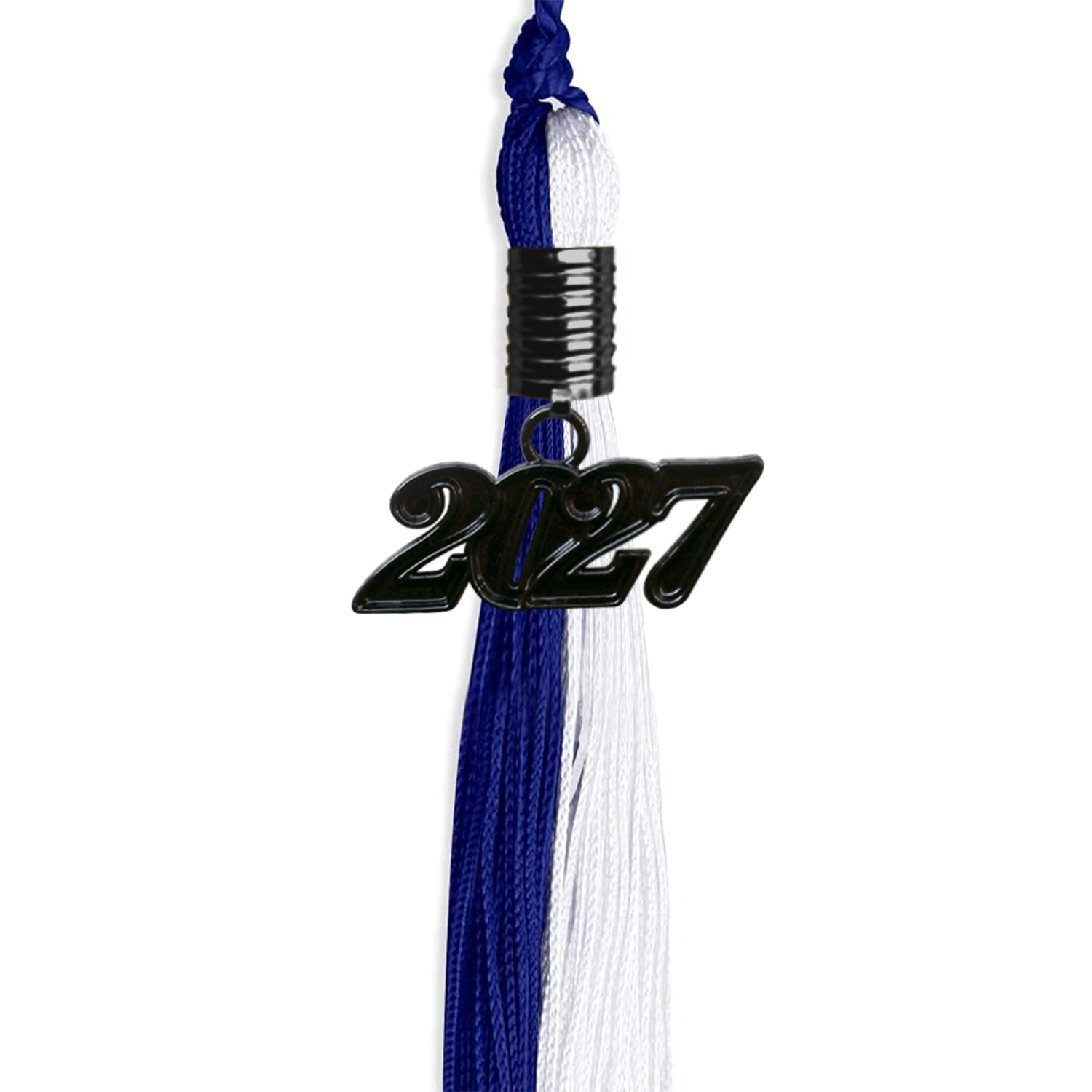 Royal Blue/White Graduation Tassel with Black Date Drop - Endea Graduation